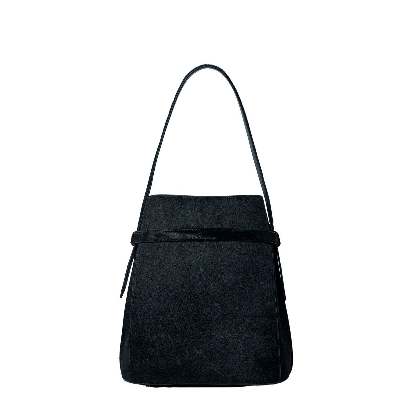 Toteme TOTEME Belted Black Pony Hair Bucket Bag New And Authentic Size ONE SIZE - 2 Thumbnail