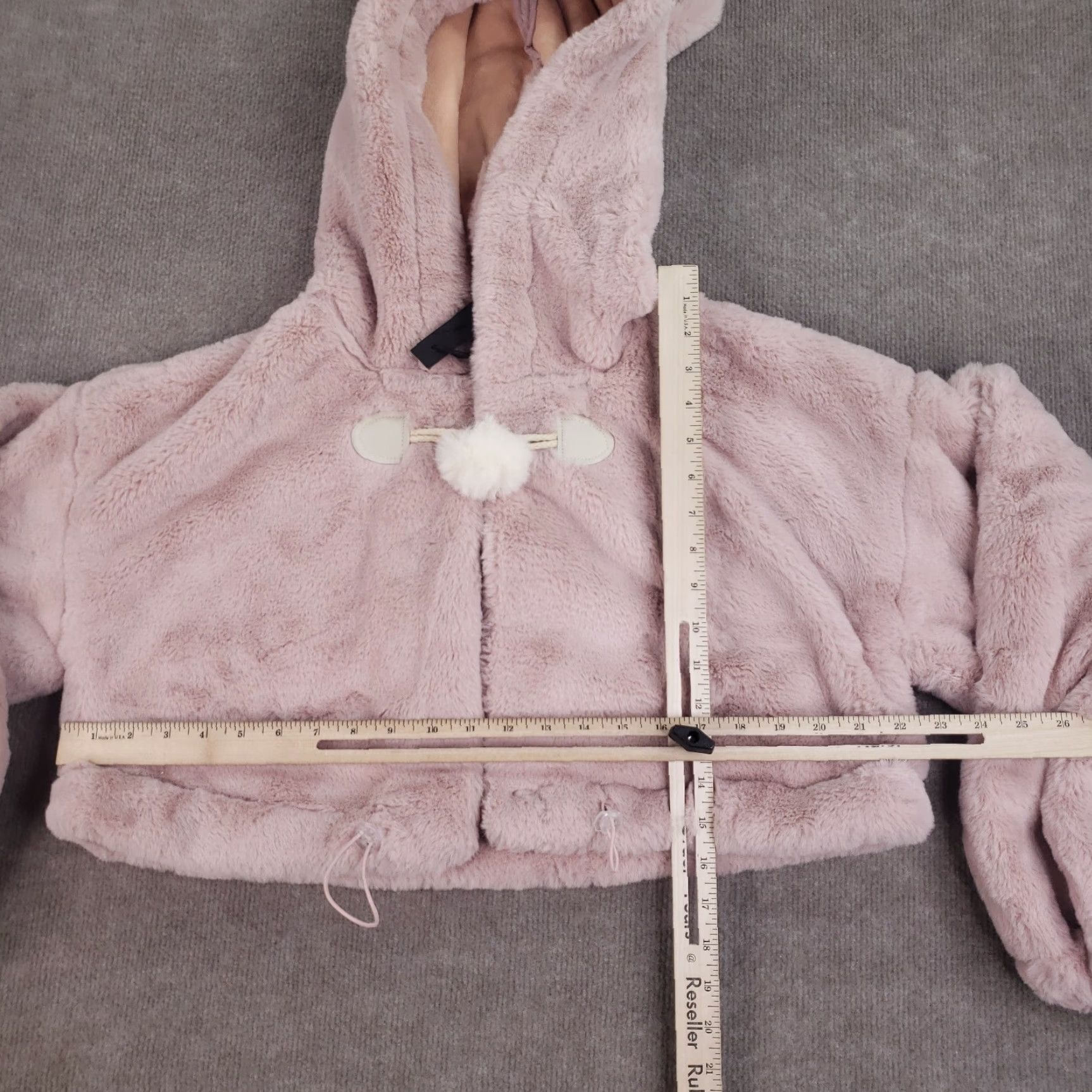 Vintage Punk Rave Faux Fur Animal Ears Coat Womens Pink M-L Size Hooded Crop Jacket Size M / US 6-8 / IT 42-44 - 2 Thumbnail