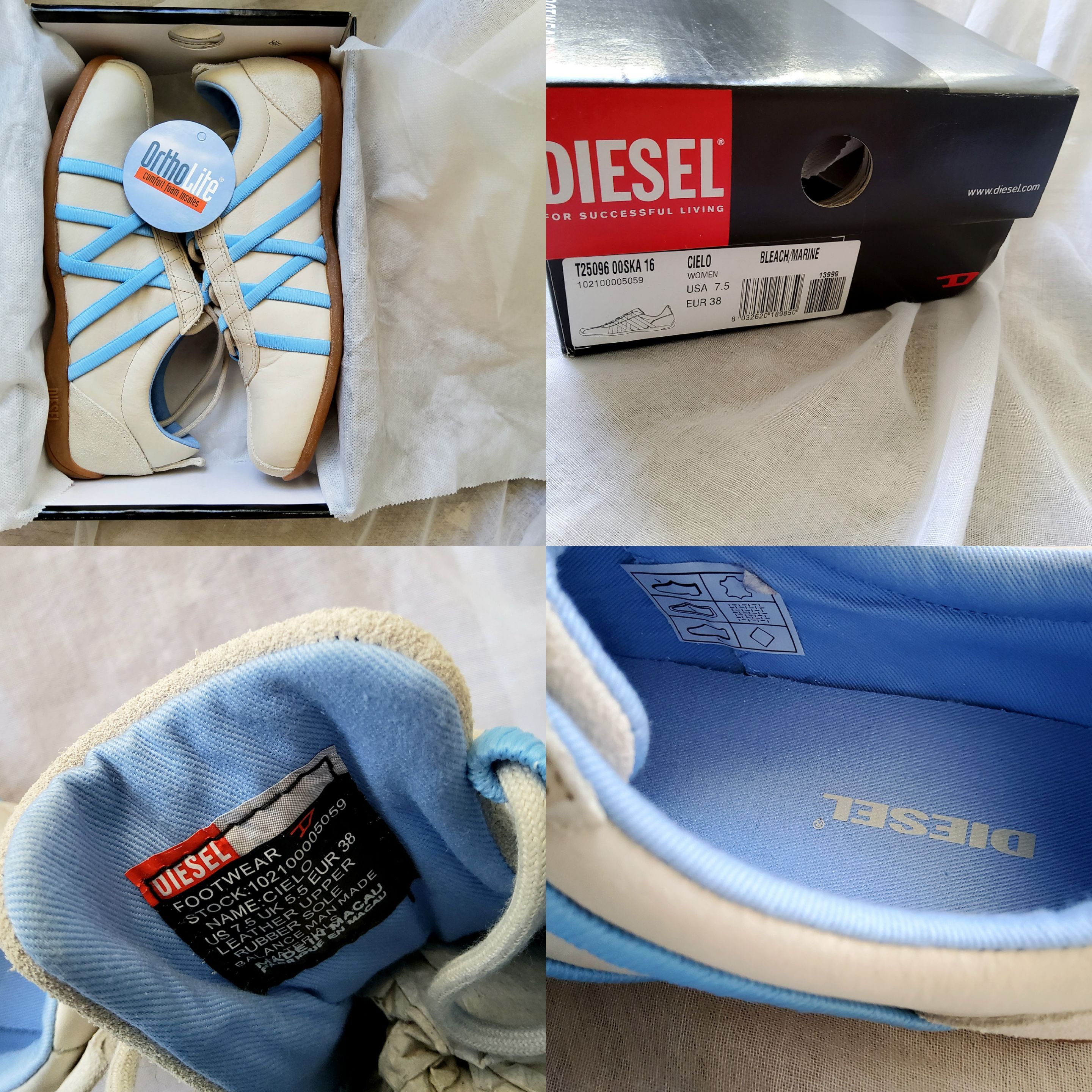 Diesel Diesel rare vintage y2k deadstock tech rave leather sneakers Size US 7.5 / IT 37.5 - 8 Thumbnail