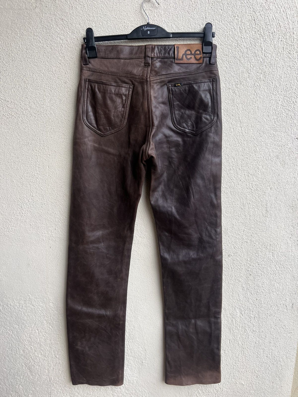 Genuine Leather Vintage Union Made Lee Riders Patina Cowhide Leather Jeans Size US 30 / EU 46 - 2 Thumbnail