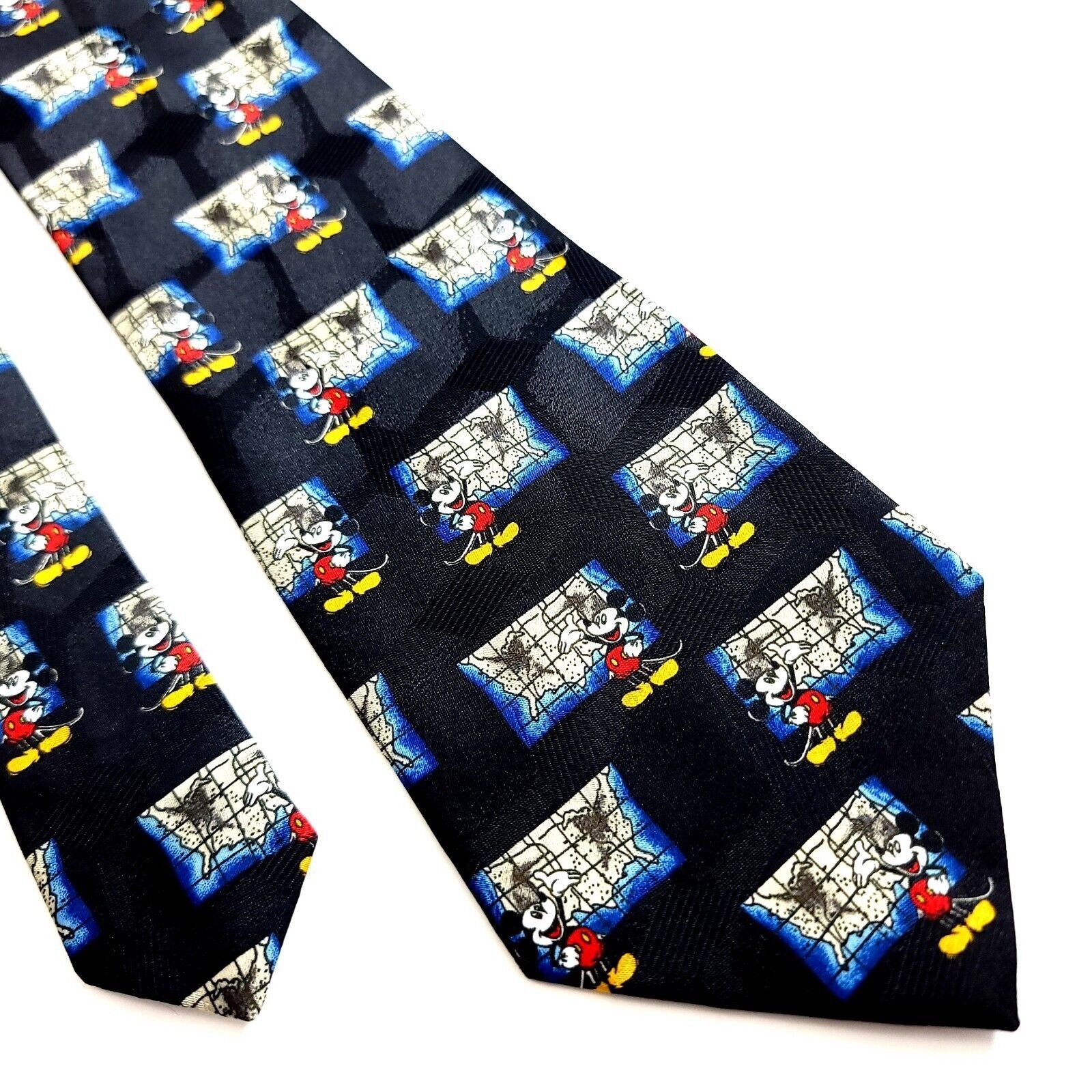 Mickey Unlimited Mickey Unlimited Black Wide Mickey Mouse Jacquard Print Tie Size ONE SIZE - 1 Thumbnail