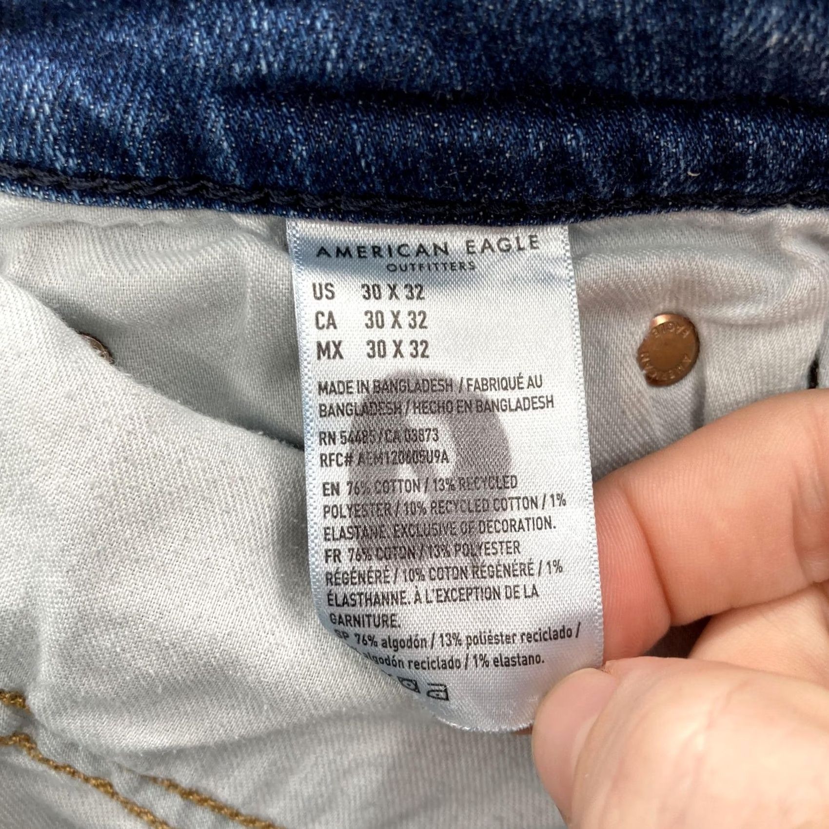 American Eagle Outfitters American Eagle Jeans Mens 30x30 Blue Original Bootcut AirFlex+ Stretch Denim Jeans Size US 30 / EU 46 - 6 Thumbnail