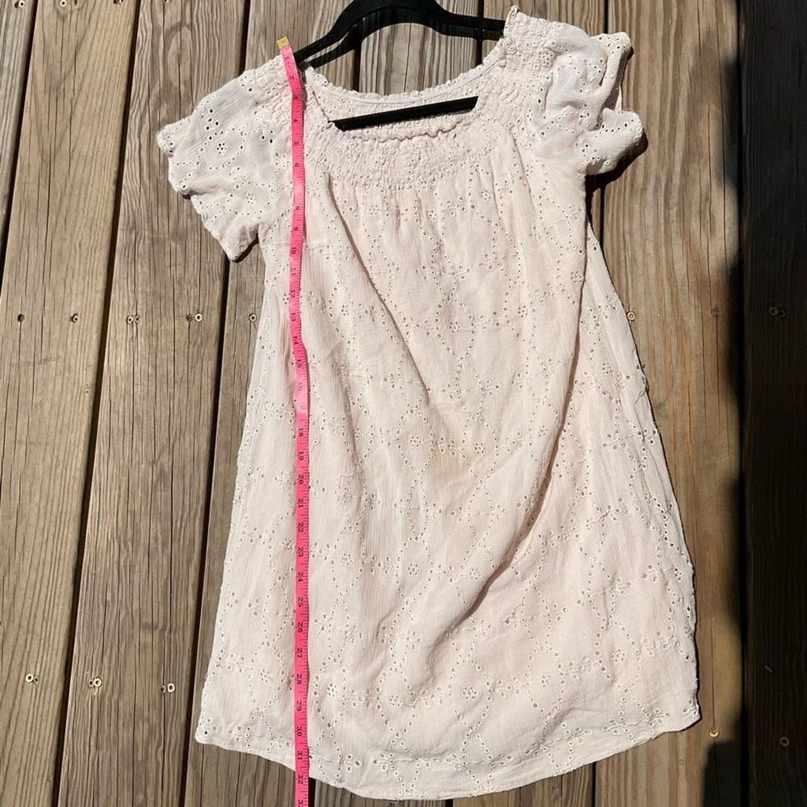 Anthropologie Mustard Seed Beige Eyelet Shoulder Dress Size Medium Size M / US 6-8 / IT 42-44 - 6 Thumbnail