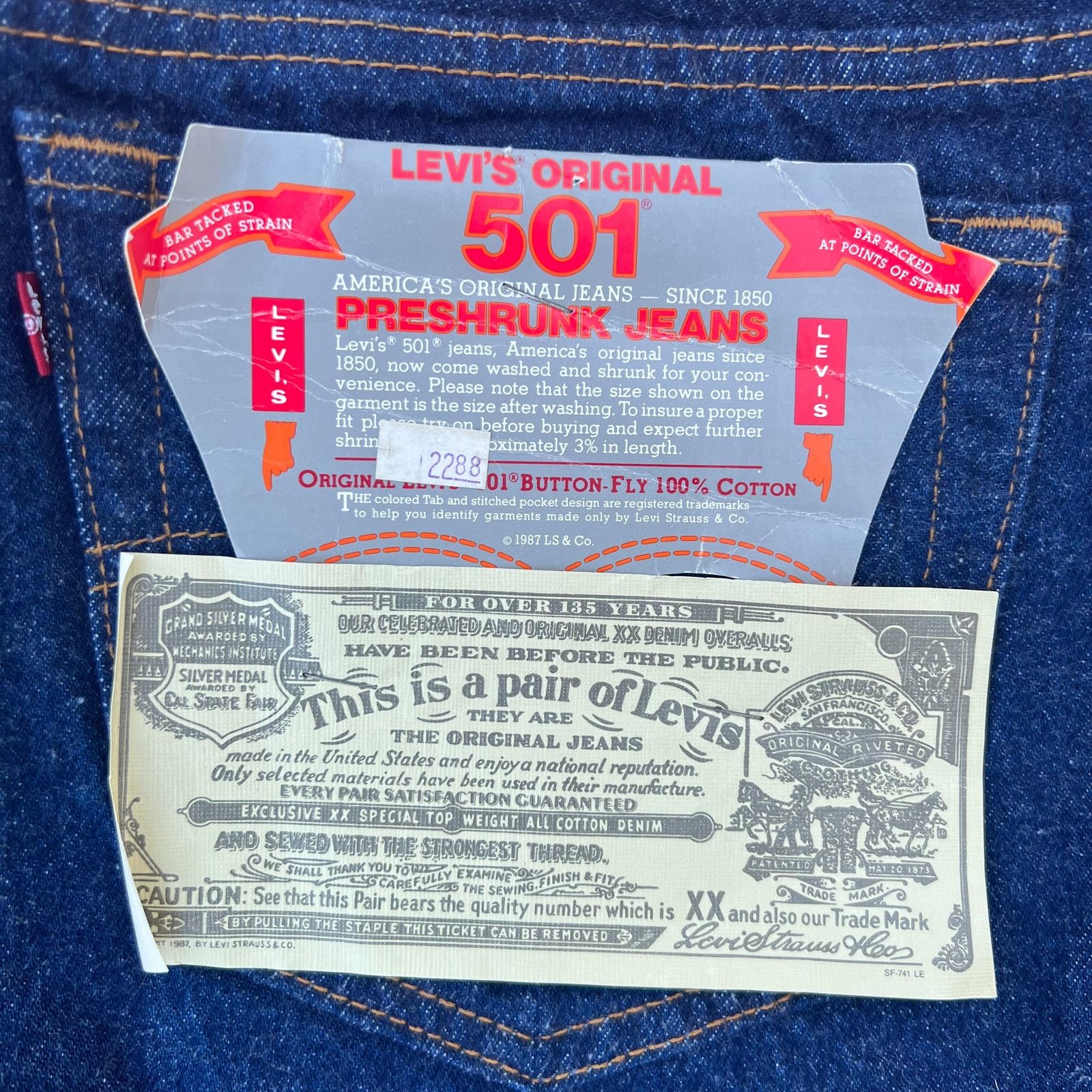 Levi's 80s Levi’s 501 Button Fly Straight Leg Jeans NWT 36x34 Size US 36 / EU 52 - 4 Thumbnail