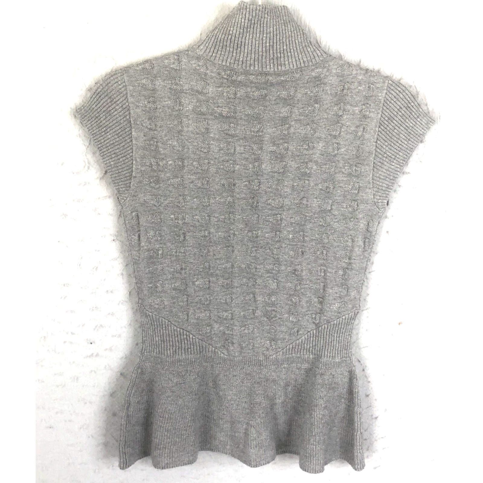 Vintage Catherine Malandrino Sweater Womens XS Gray Turtleneck Textured Neutral NEW Size XS / US 0-2 / IT 36-38 - 2 Thumbnail