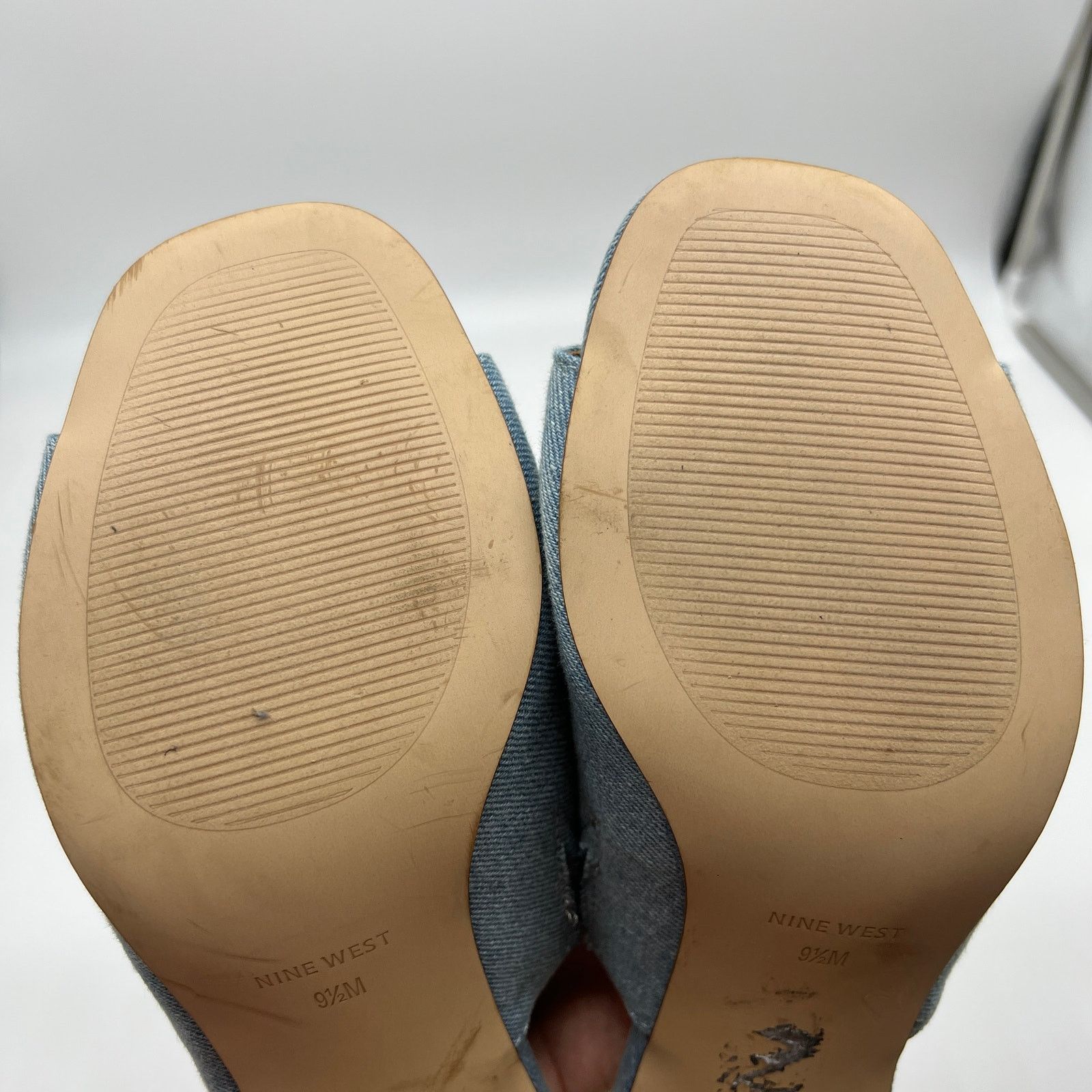 Other Nine West Women's Shoes Wylow Open Toe Size 9.5 Denim Blue Size US 9.5 / IT 39.5 - 10 Thumbnail