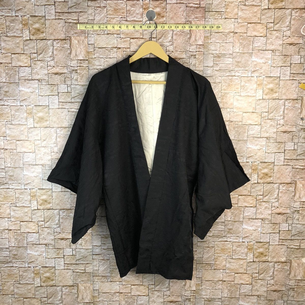 Vintage Japanes vintage cardigan Black Kimono #A807 Size US L / EU 52-54 / 3 - 1 Thumbnail