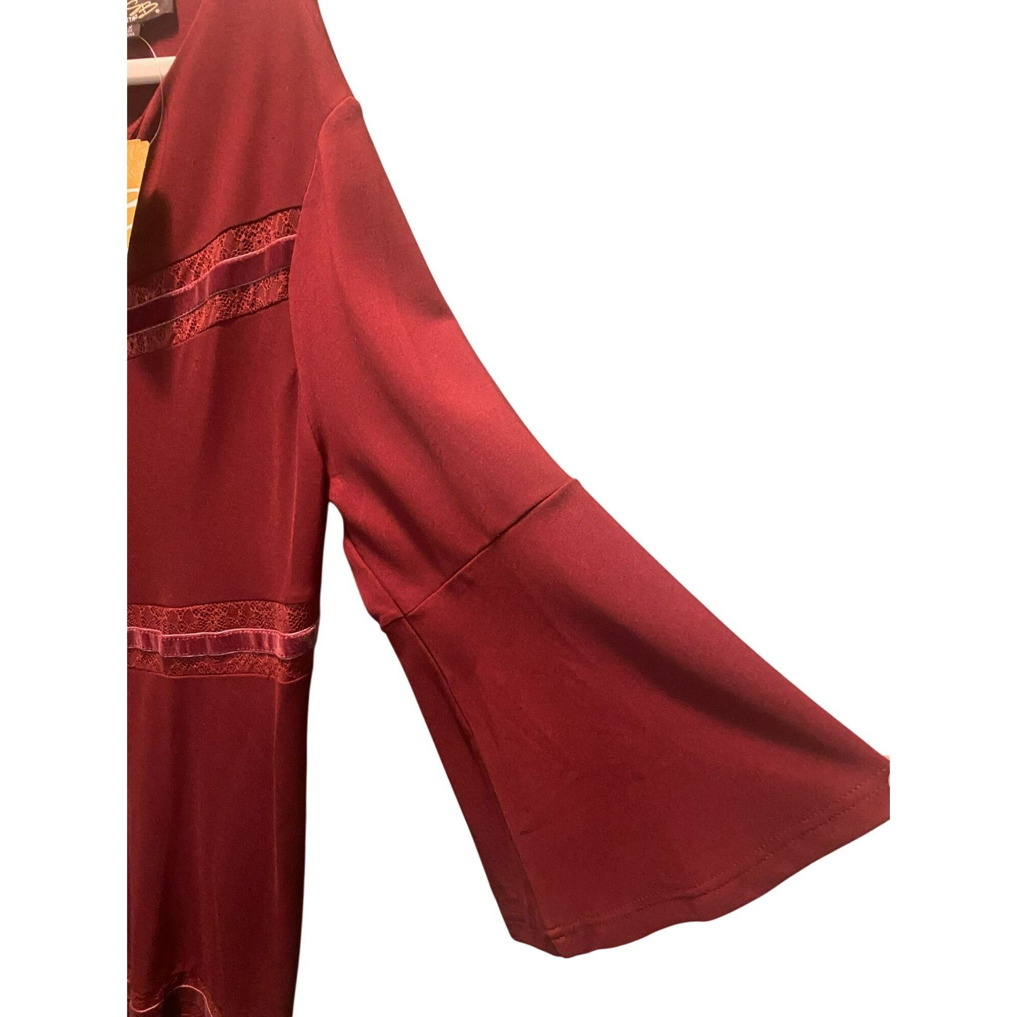 Other Suzanne Betro Womens Plus Size 1X Dress Burgundy Red Lace an Size XL / US 12-14 / IT 48-50 - 7 Thumbnail
