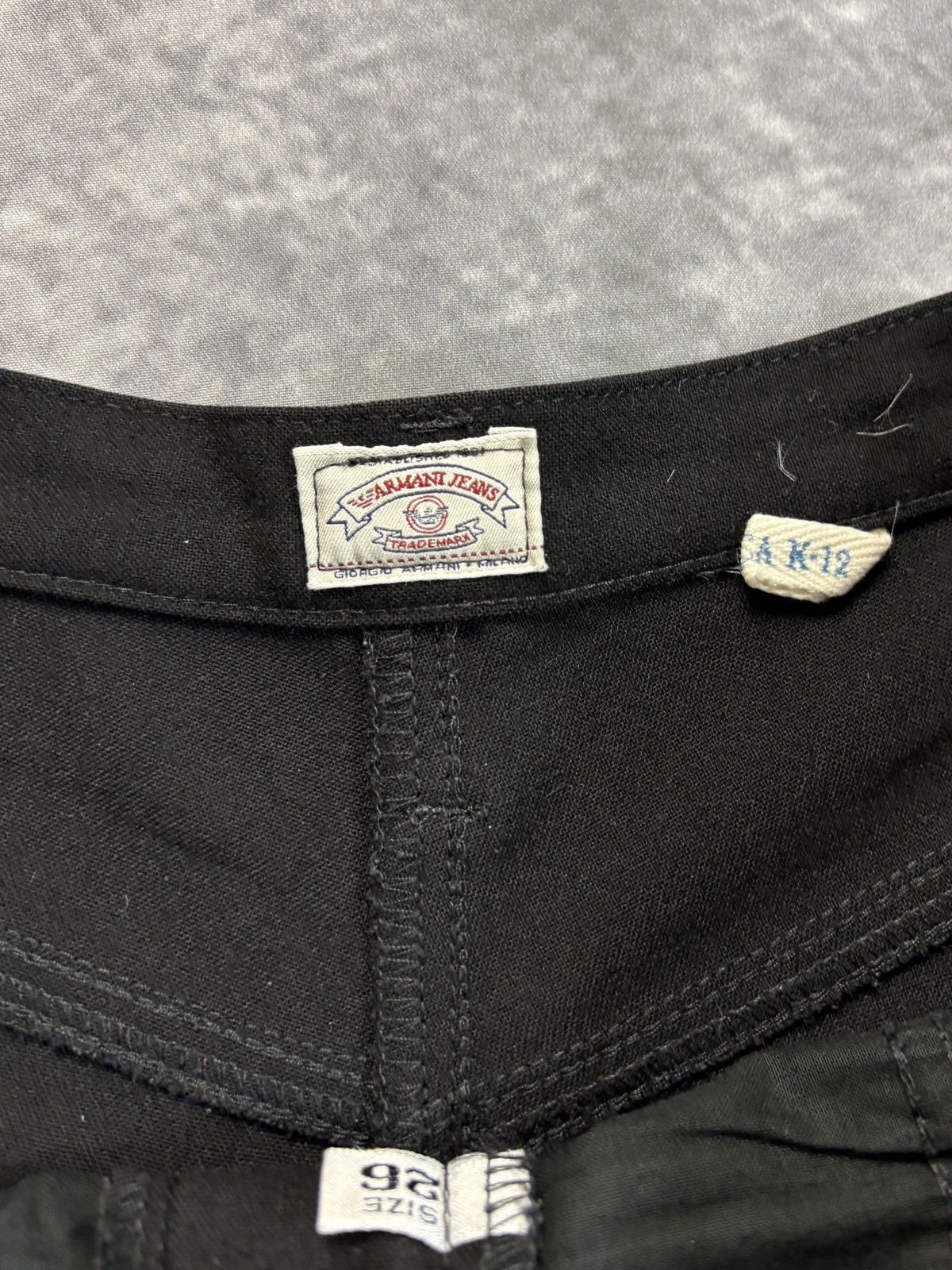 Emporio Armani × Giorgio Armani × Vintage Vintage Armani Jeans Black Trousers 1990s 2000s Wool Italy Size 26" / US 2 / IT 38 - 9 Thumbnail