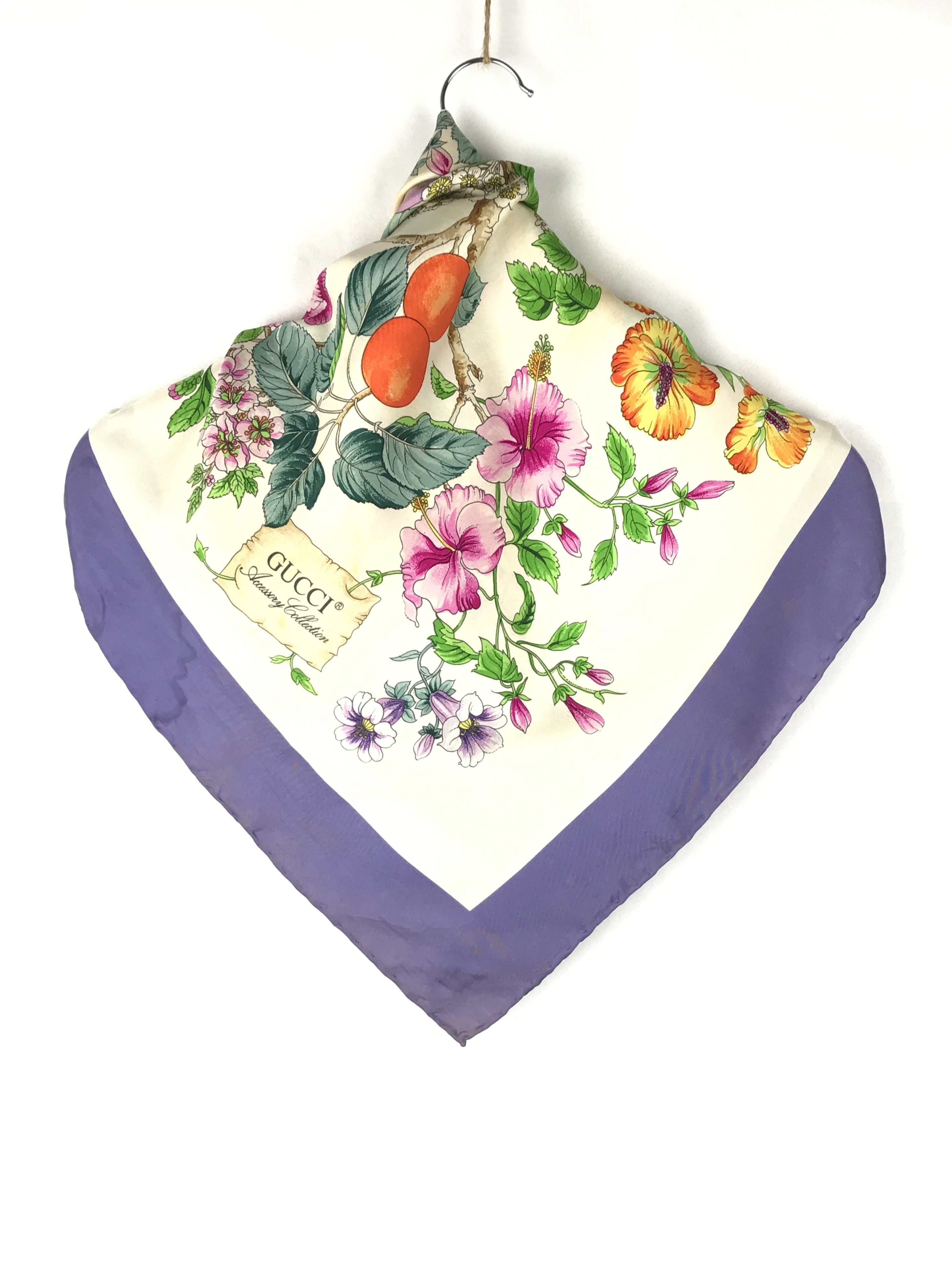 Gucci Vintage Gucci Floral Silk Scarf Size ONE SIZE - 3 Thumbnail