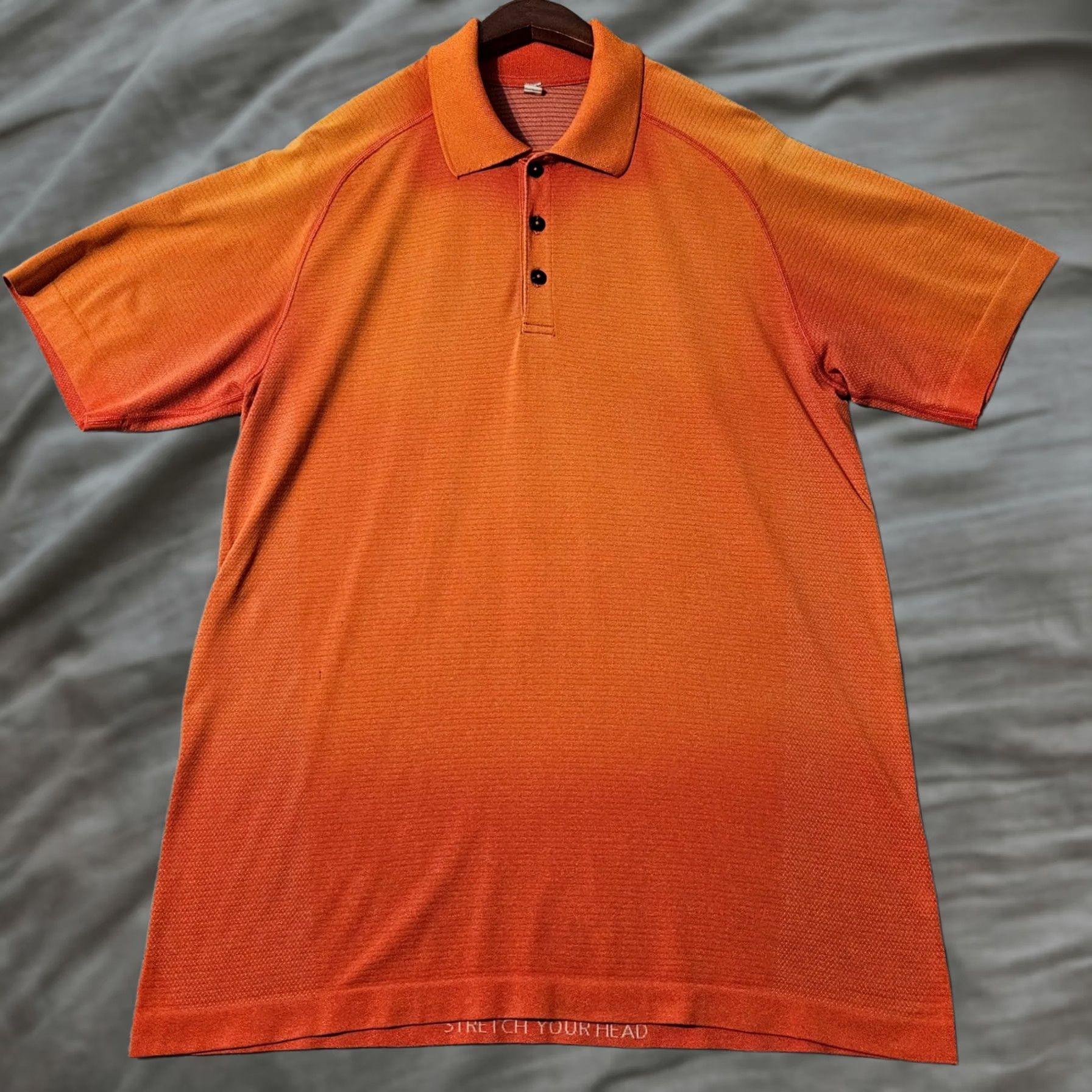 Lululemon Lululemon Orange Short Sleeve Polo Shirt Men's Large Size US L / EU 52-54 / 3 - 1 Thumbnail