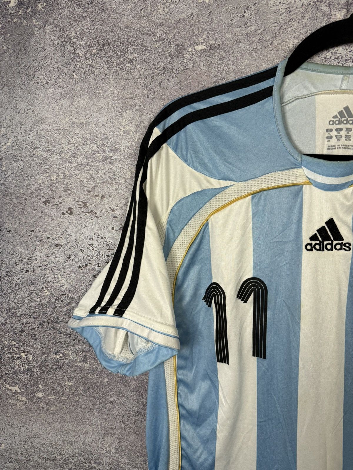 Adidas TEVEZ Argentina National Team 2006 Adidas Soccer Jersey Size US XL / EU 56 / 4 - 6 Thumbnail