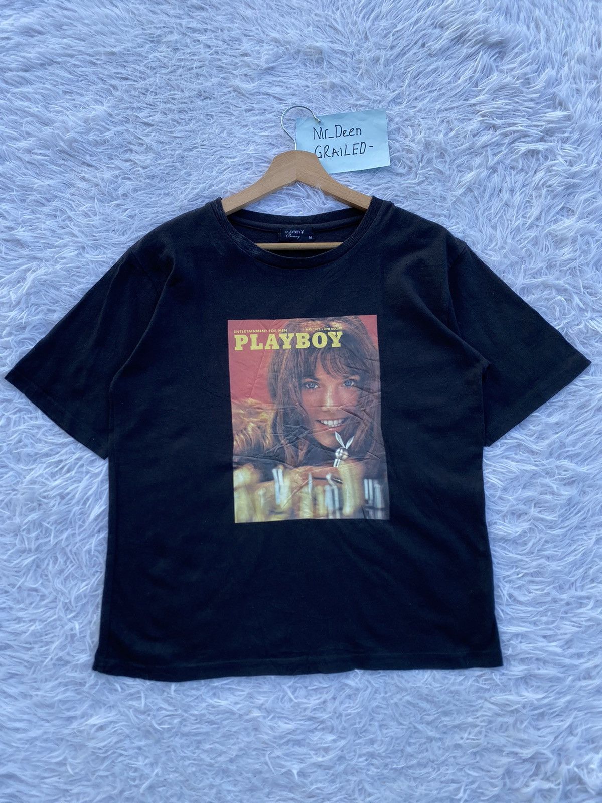 Playboy Rare PLAYBOY MAGAZINE COVER BLACK T-SHIRT Size US M / EU 48-50 / 2 - 2 Thumbnail