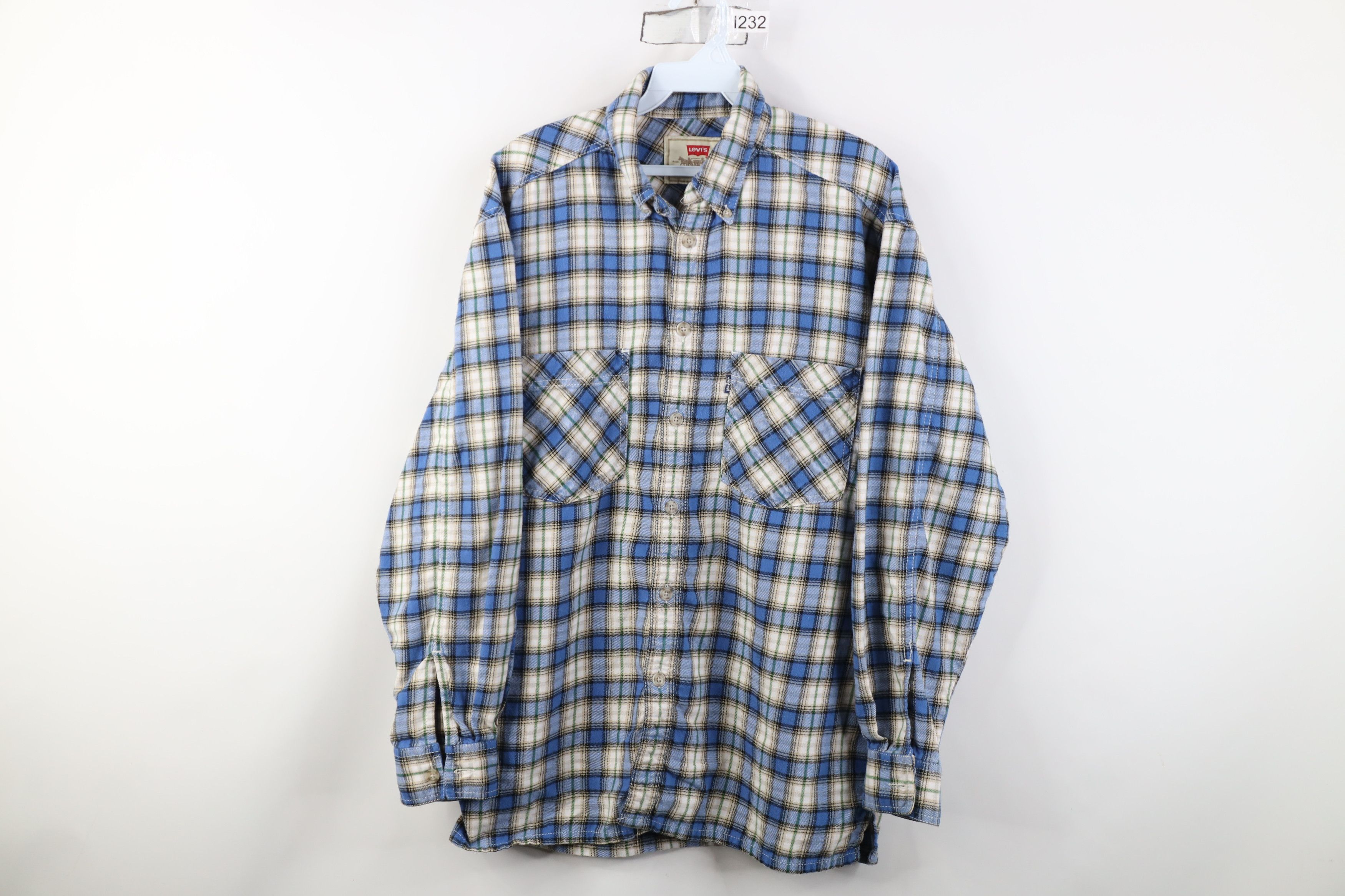 Levi's Vintage 90s Levis Double Pocket Flannel Button Down Shirt Size US M / EU 48-50 / 2 - 1 Thumbnail