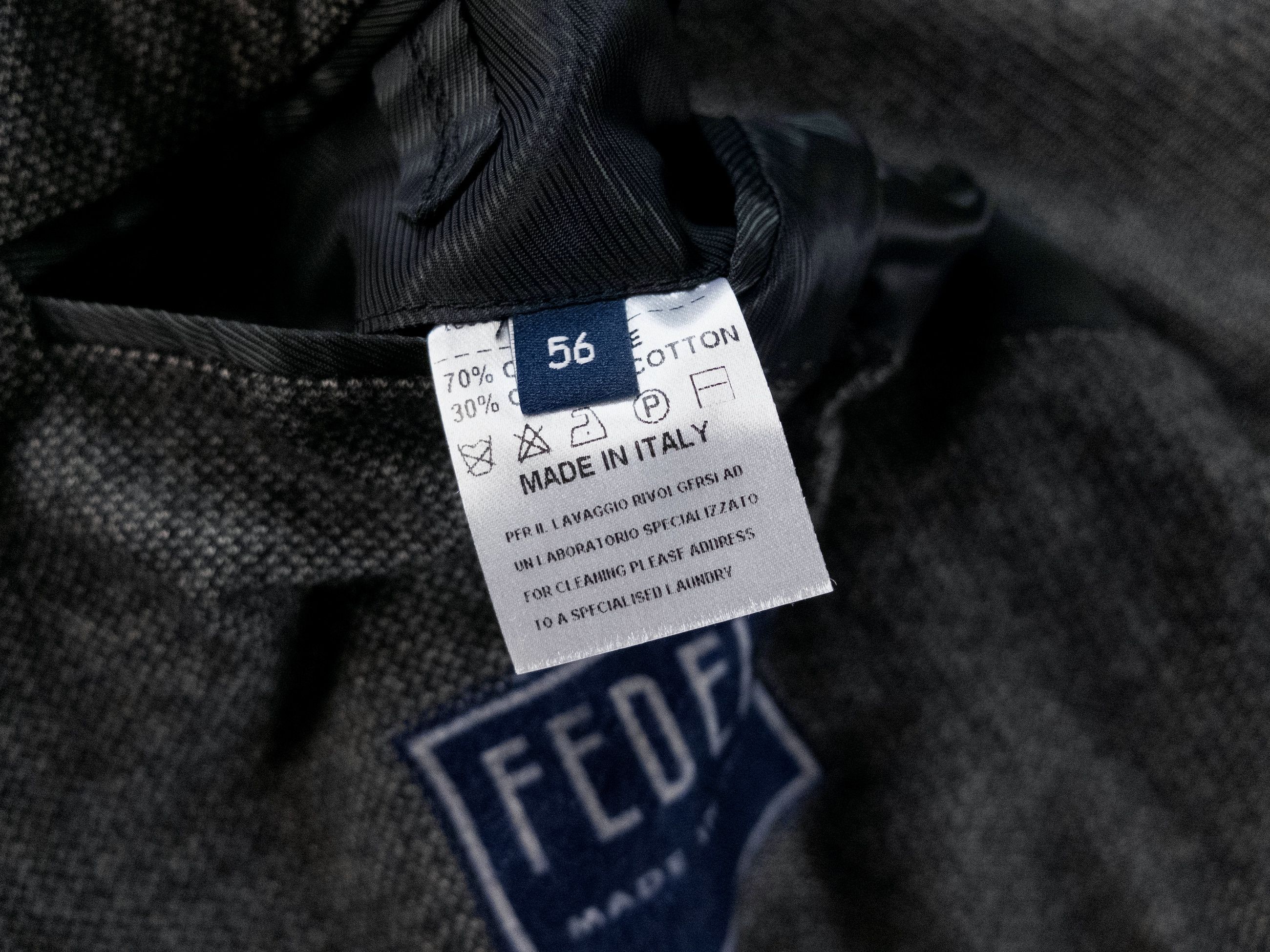 Fedeli FEDELI dark gray cashmere cotton sportcoat 46 56 Size 46R - 10 Thumbnail