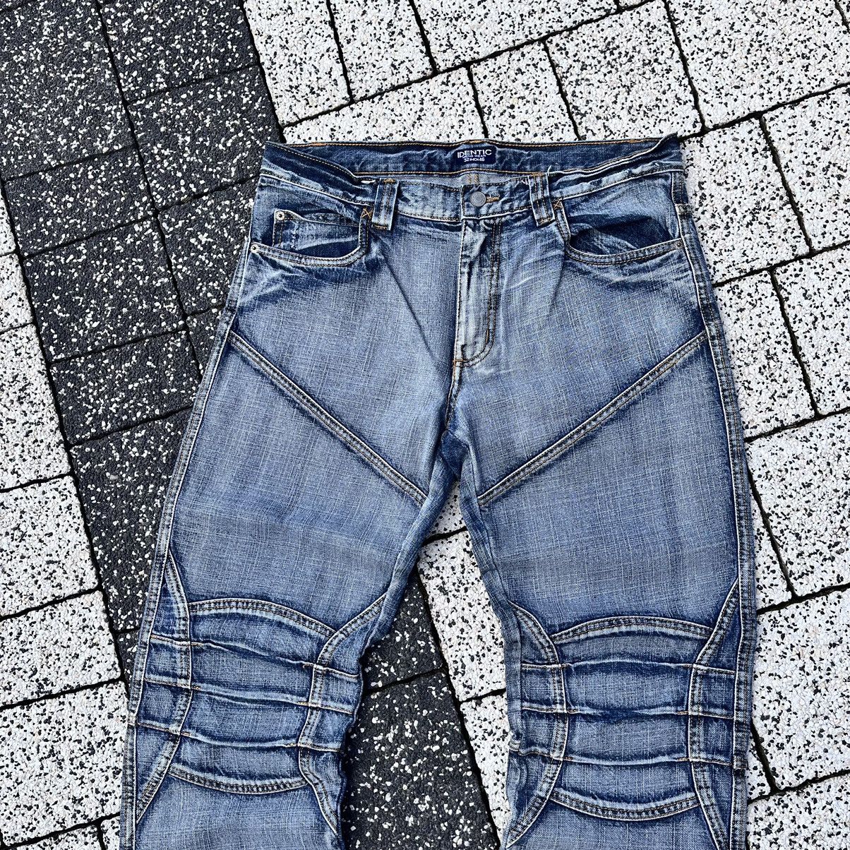 Japanese Brand × Vintage Vintage Double Knee Distressed Faded Jeans Trashed Pants Size US 32 / EU 48 - 4 Thumbnail