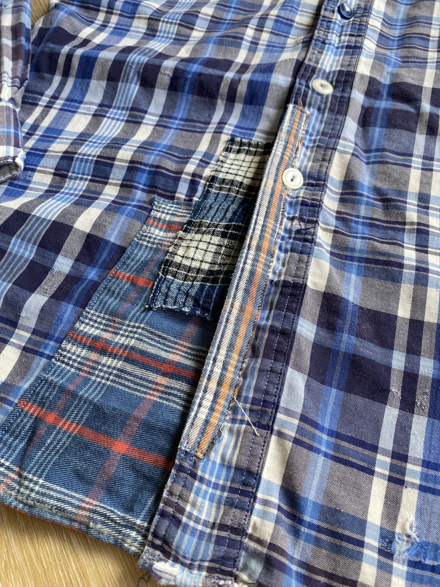 Vintage Sunfade & Repair Double Cloth Flannel Shirt Size US S / EU 44-46 / 1 - 18 Thumbnail