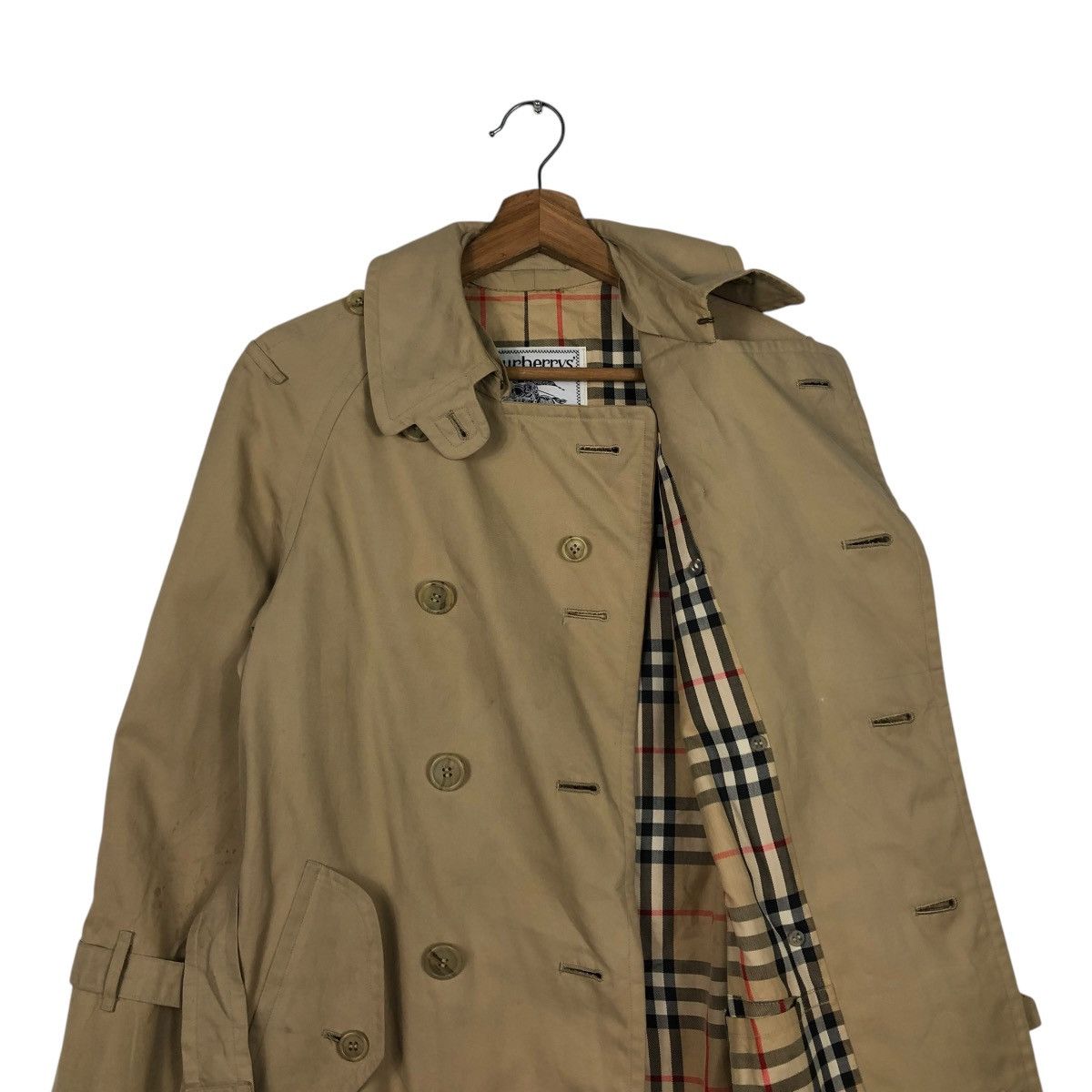 Burberry 🔥VINTAGE TRENCH COAT LONG JACKET BURBERRYS NOVA CHECK Size US S / EU 44-46 / 1 - 15 Thumbnail