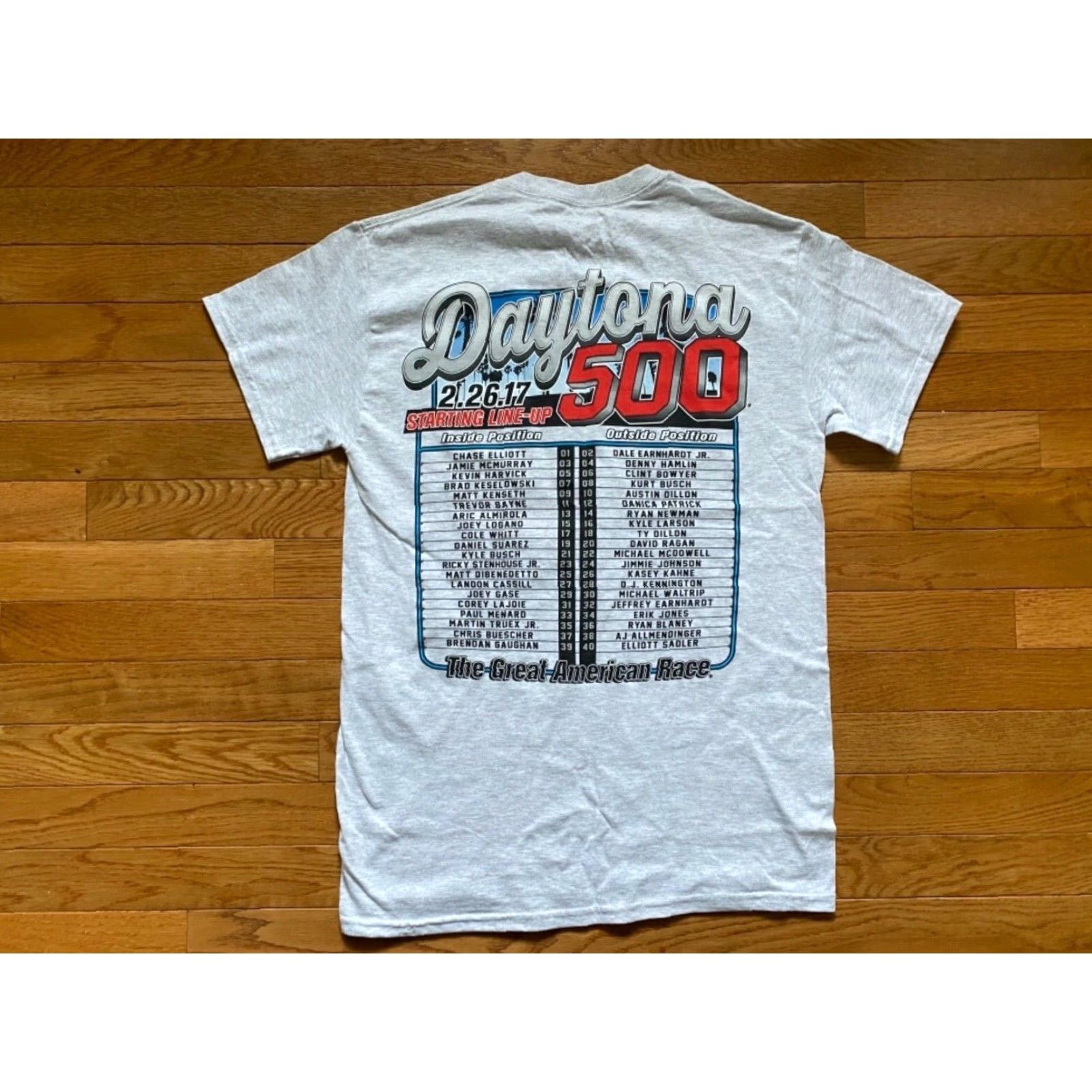 NASCAR Nascar Mens T Shirt Small Gray 59th Annual Daytona 500 Line Up 2017 Crew Neck Short Sleeve Cotton Daytona Size US S / EU 44-46 / 1 - 2 Thumbnail