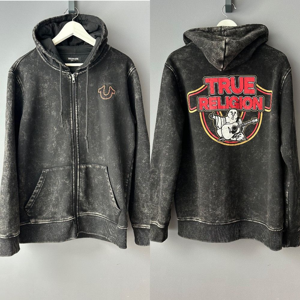 True Religion True Religion Hoodie Medium Zip Up Buddha Logo Washed Size US M / EU 48-50 / 2 - 1 Thumbnail