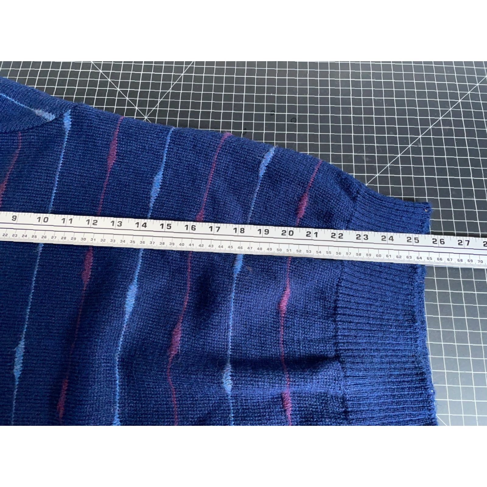 Vintage VINTAGE Reed St. James Sweater Men's M (Large Tag) Blue Light Knit 80s Striped Crew Neck Pullover Casual Warm Size US M / EU 48-50 / 2 - 6 Thumbnail