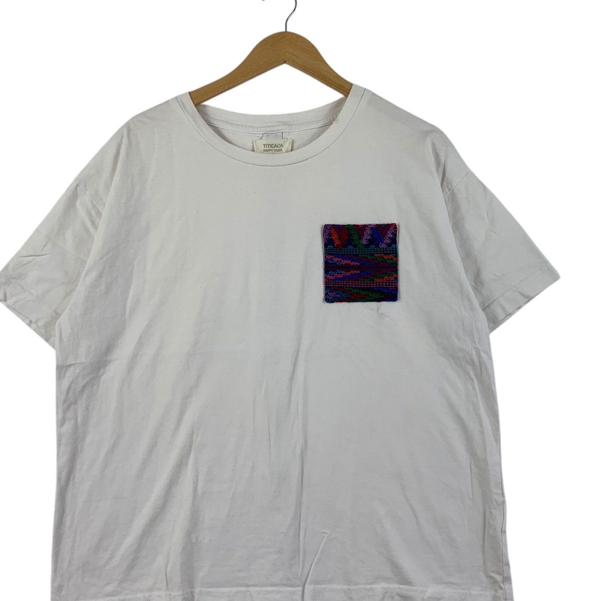 Vintage TITICACA HAPPY TRADE Aztec Navajo Pocket Tee Shirt
