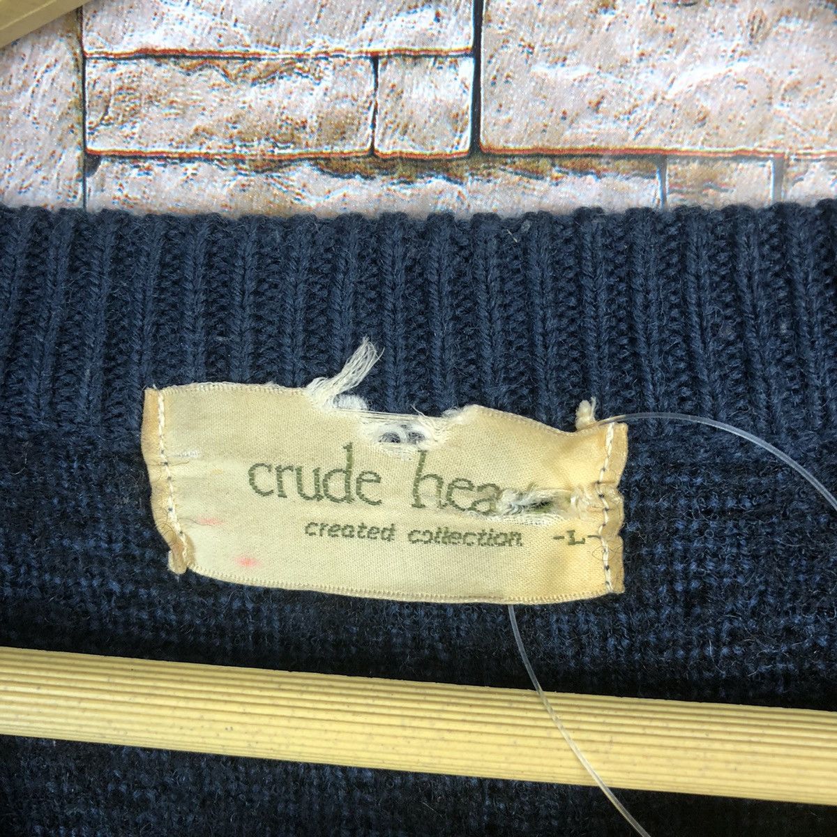 Vintage Crude Hea Dark Blue art Knitwear #A463 Size US M / EU 48-50 / 2 - 10 Thumbnail