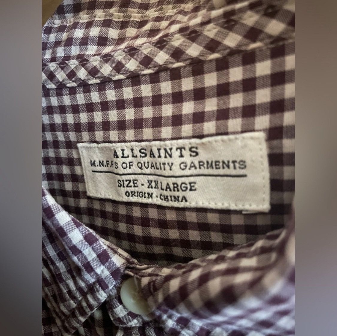 Allsaints All Saints Red Plaid Long Sleeve Button Down Size US XXL / EU 58 / 5 - 3 Thumbnail