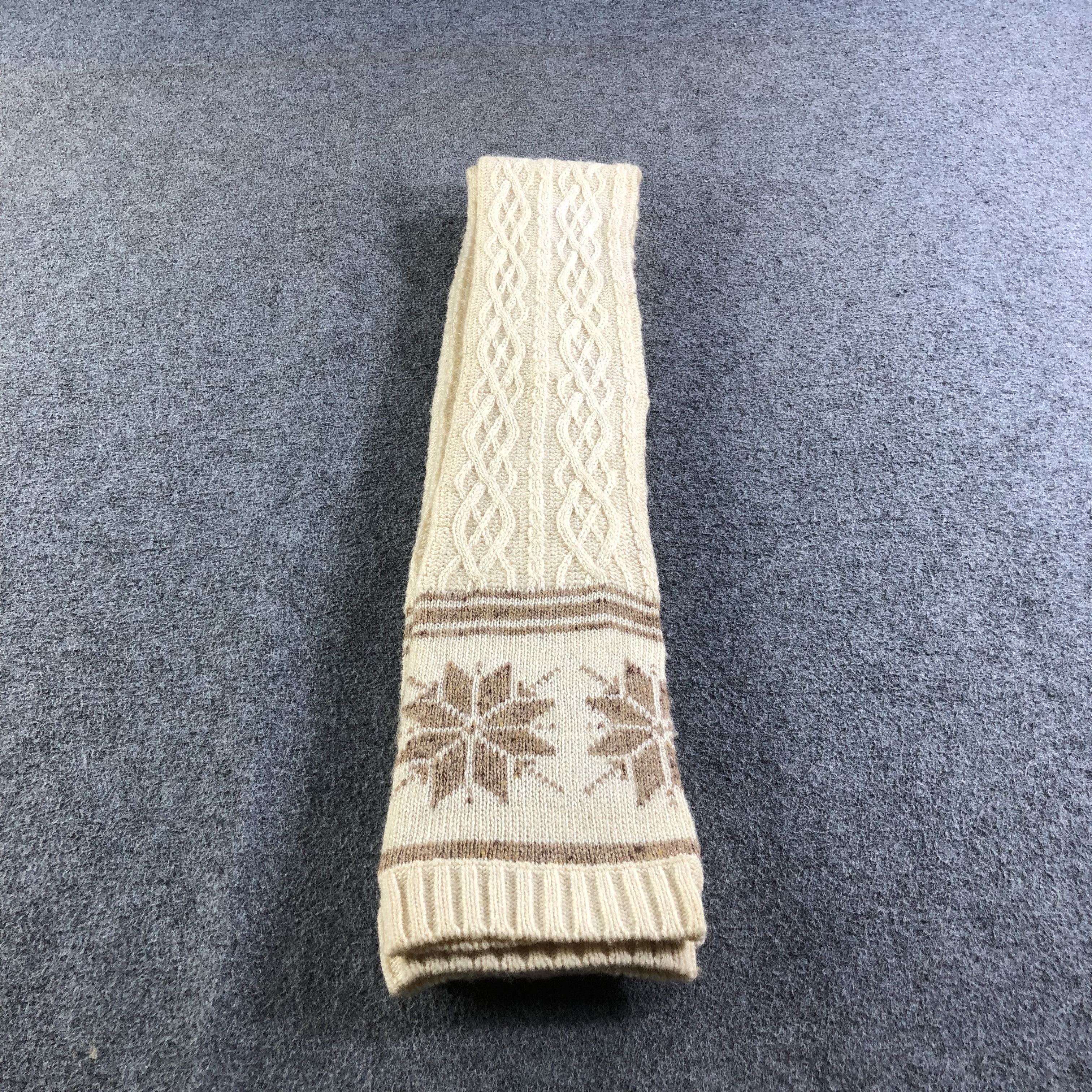 Burberry Cable Knit Blue Label Wool Scarf Muffler V1759