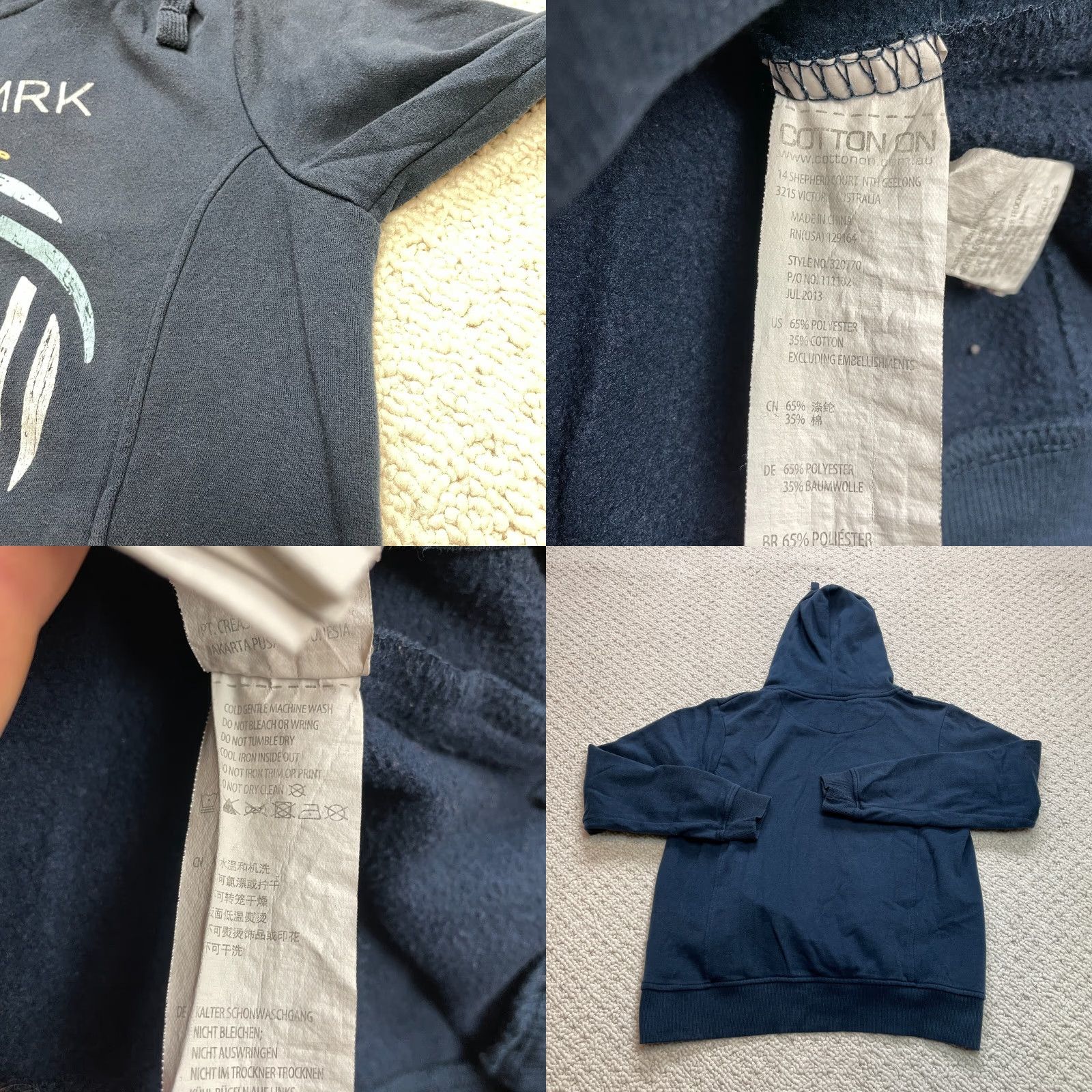Cotton On Cotton On Hoodie Sweatshirt Womens S Pullover Blue Logo Japan Classic All Seasons Size S / US 4 / IT 40 - 8 Thumbnail