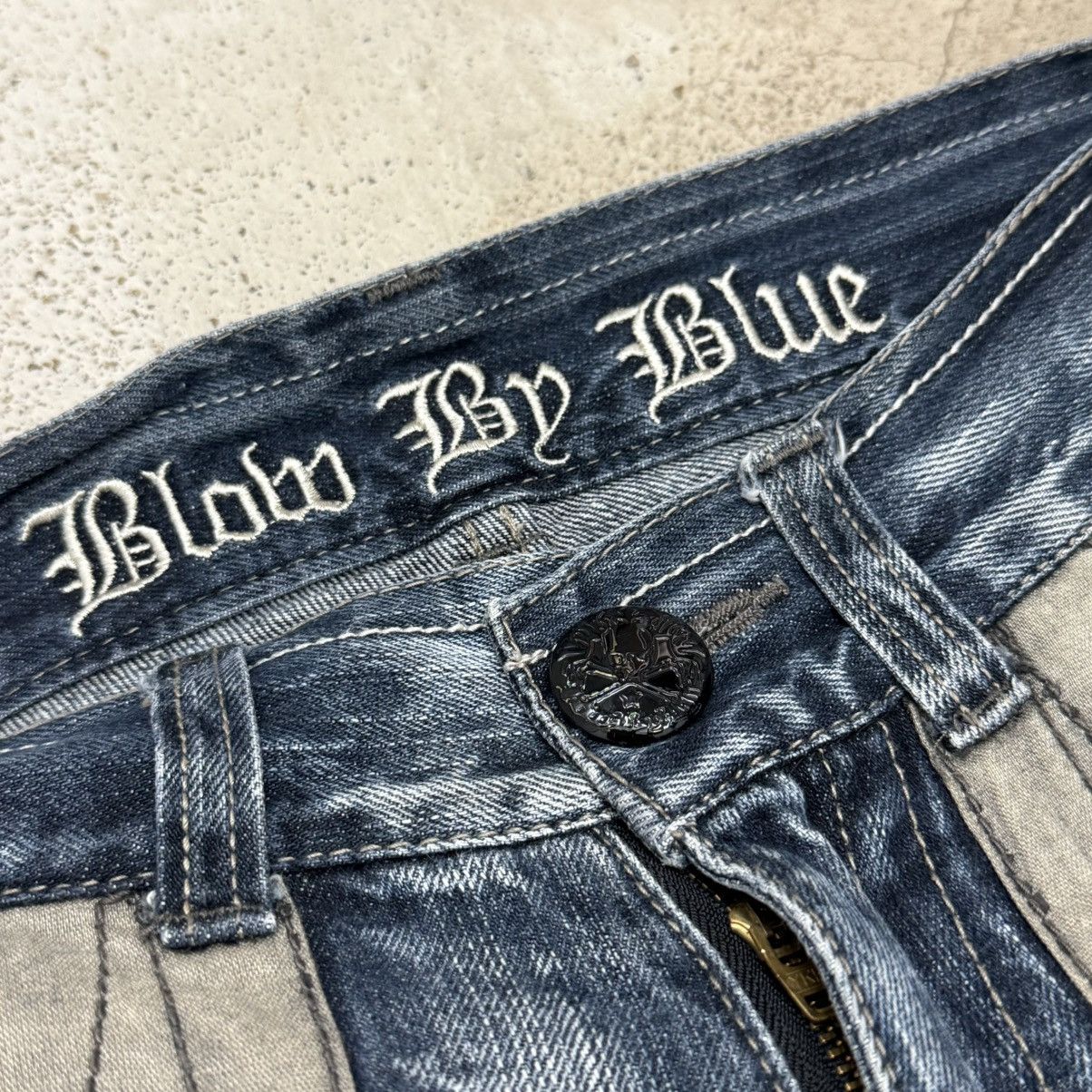 Japanese Brand Blow By Blue Crazy Y2K Whisker Washed Denim Pants Size US 31 - 9 Thumbnail
