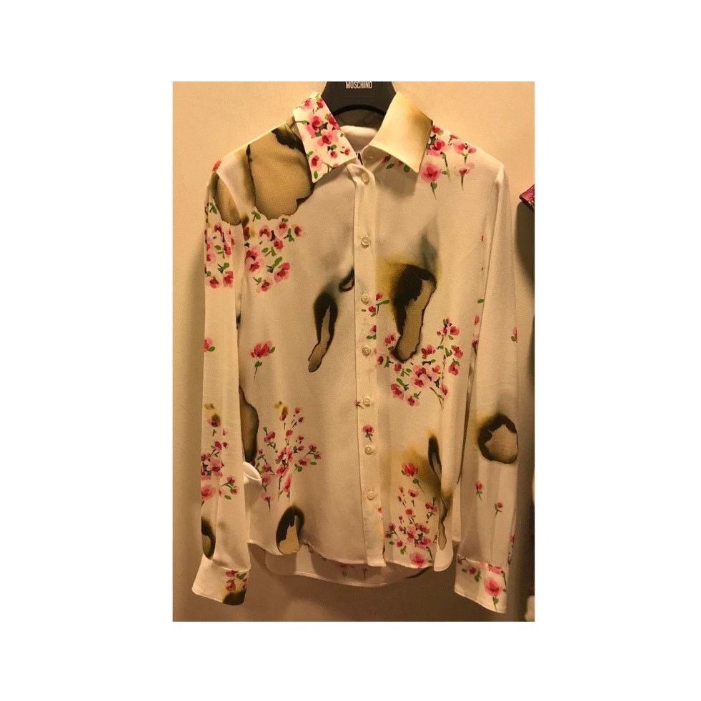 Moschino AW16 MOSCHINO COUTURE JEREMY SCOTT BURNT EFFECT SILK BLOUSE Size S / US 4 / IT 40 - 1 Thumbnail