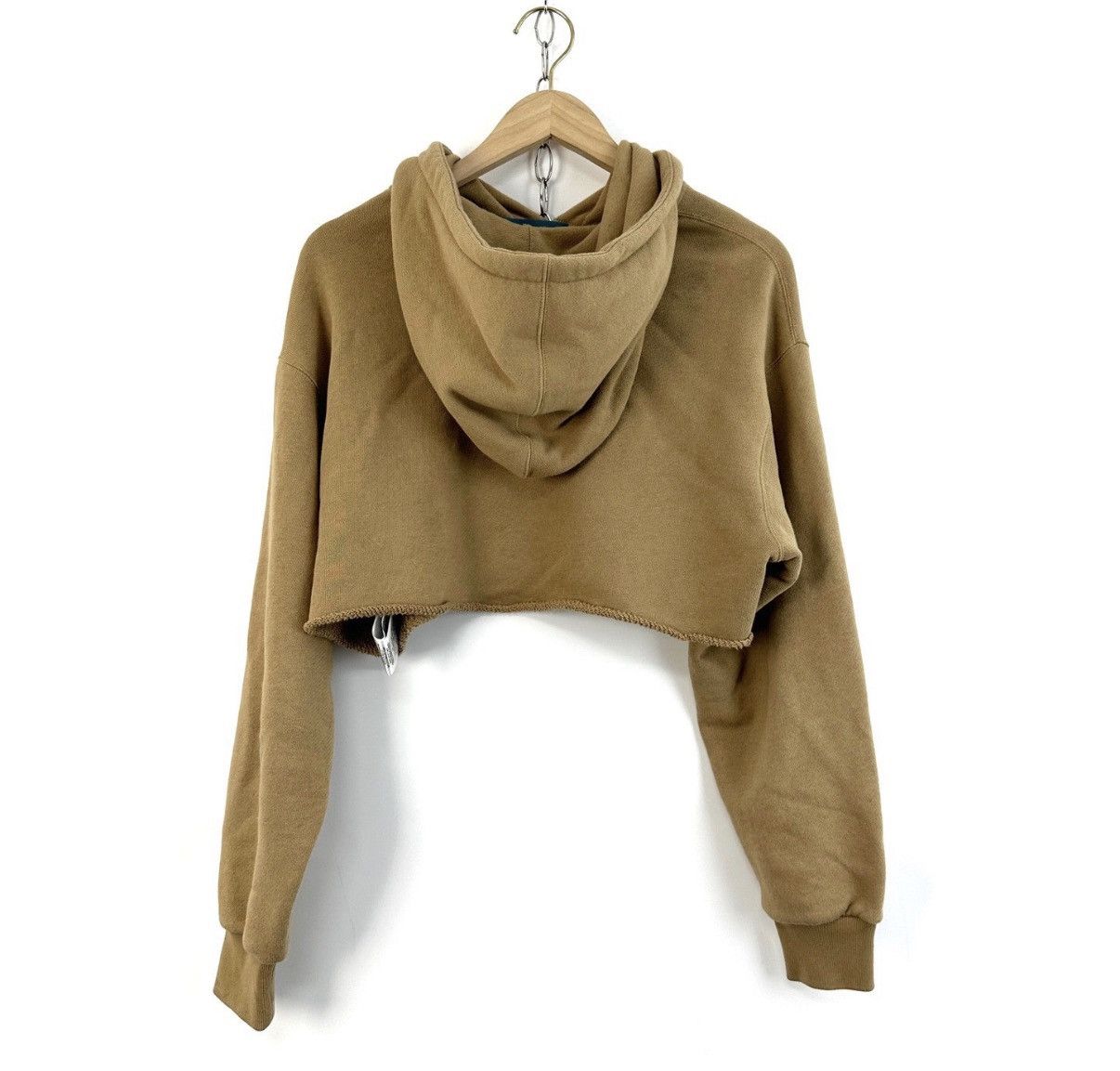 Gucci GUCCI x Adidas Women's Khaki Cropped Hoodie K12 Size XS / US 0-2 / IT 36-38 - 2 Thumbnail
