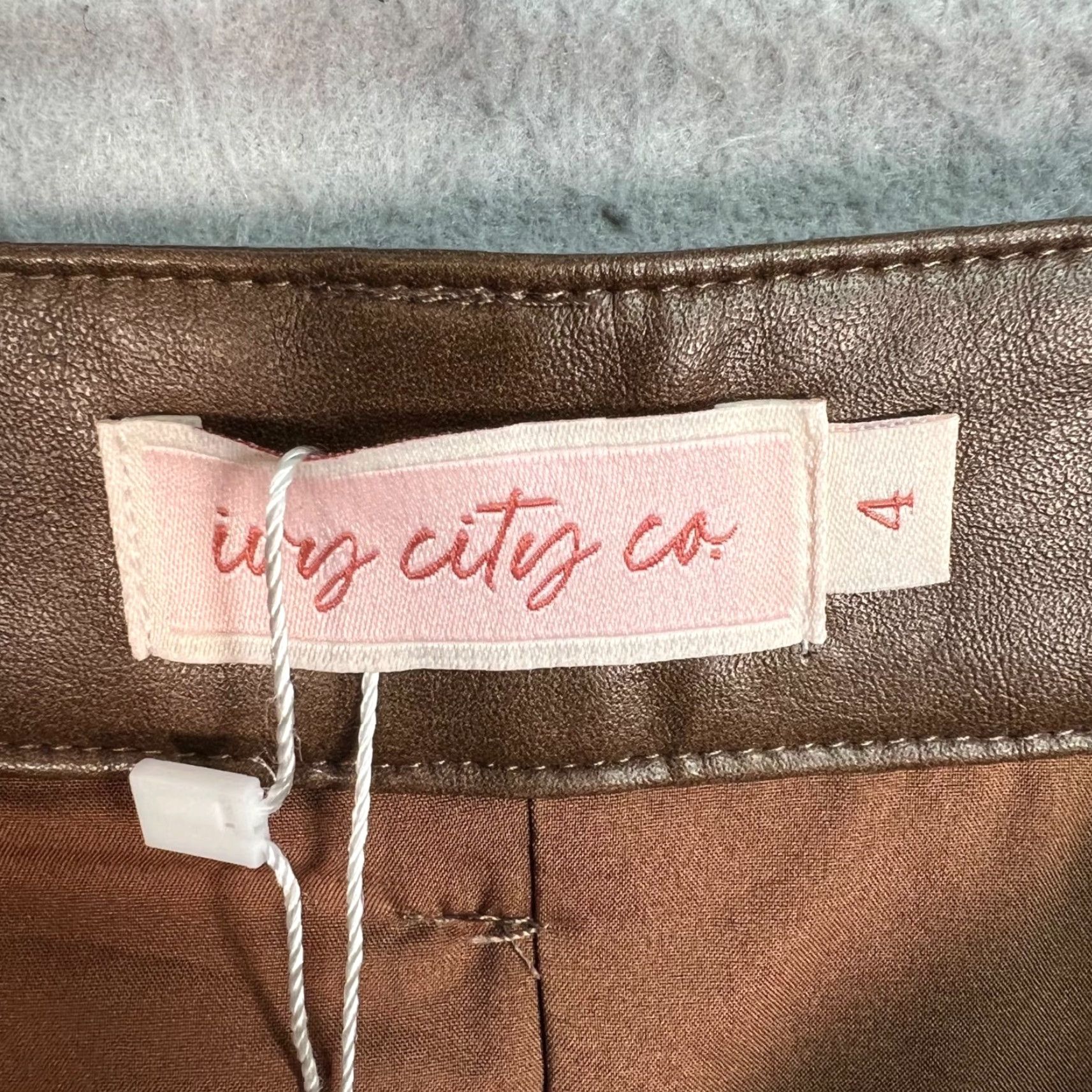 CO Ivy City Co Womens Size 4 Brown Faux Leather Midi Skirt NEW! Size 27" / US 4 / IT 40 - 3 Thumbnail