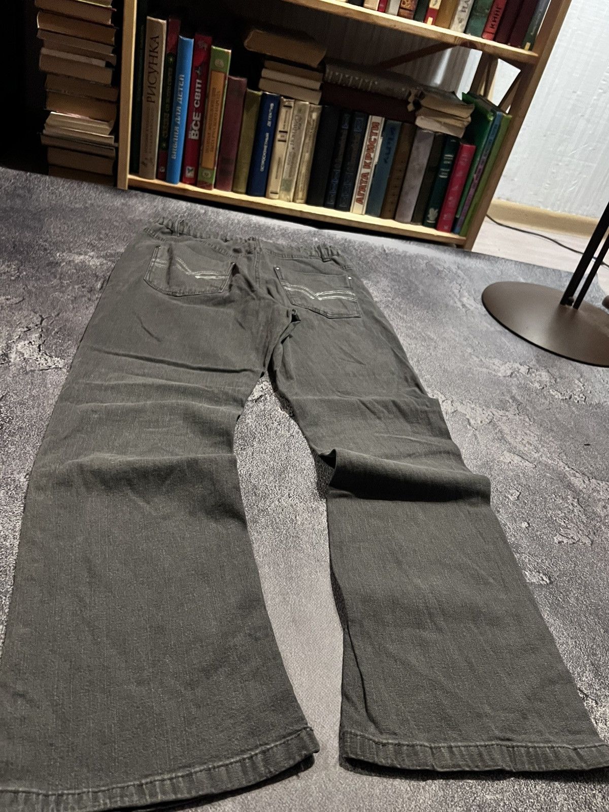 Japanese Brand SWAG Destroyed Japanese Grunge Jean / Flared Retro Gray 90 Size US 34 / EU 50 - 2 Thumbnail