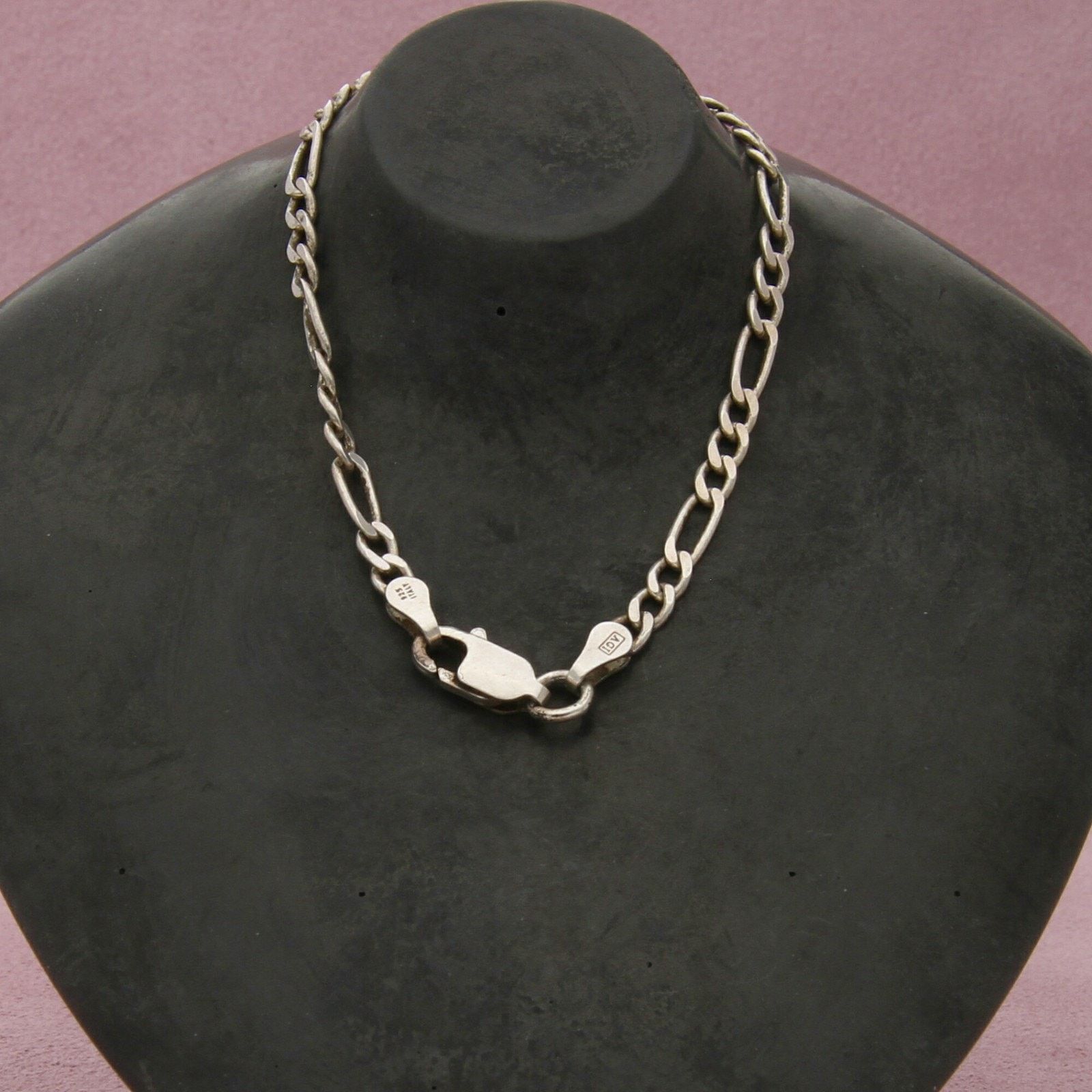 Sterling Silver sterling silver mens italy 3mm figaro chain necklace 20in Size ONE SIZE - 3 Thumbnail