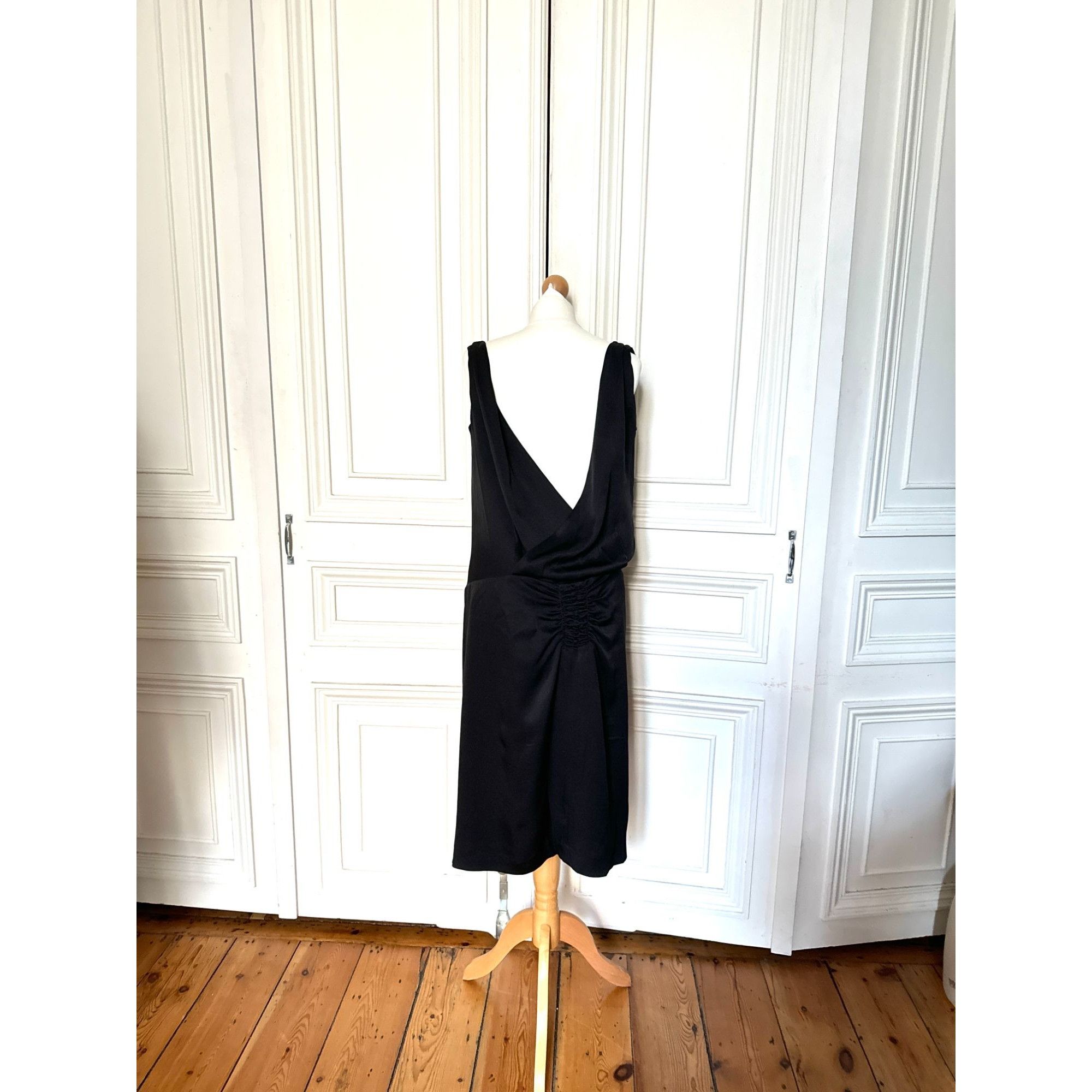 Alexander McQueen 2007 Black Silk Draped Dress Size M / US 6-8 / IT 42-44 - 3 Thumbnail