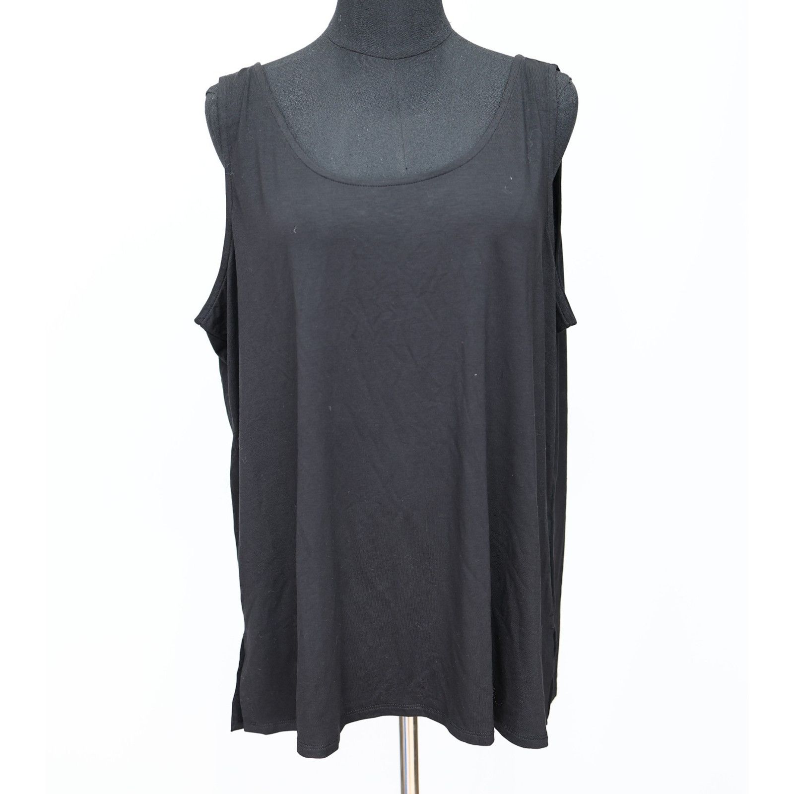 Eileen Fisher EILEEN FISHER Black Basic Tencel Lyocell Tank Top Size XL Size XL / US 12-14 / IT 48-50 - 2 Thumbnail
