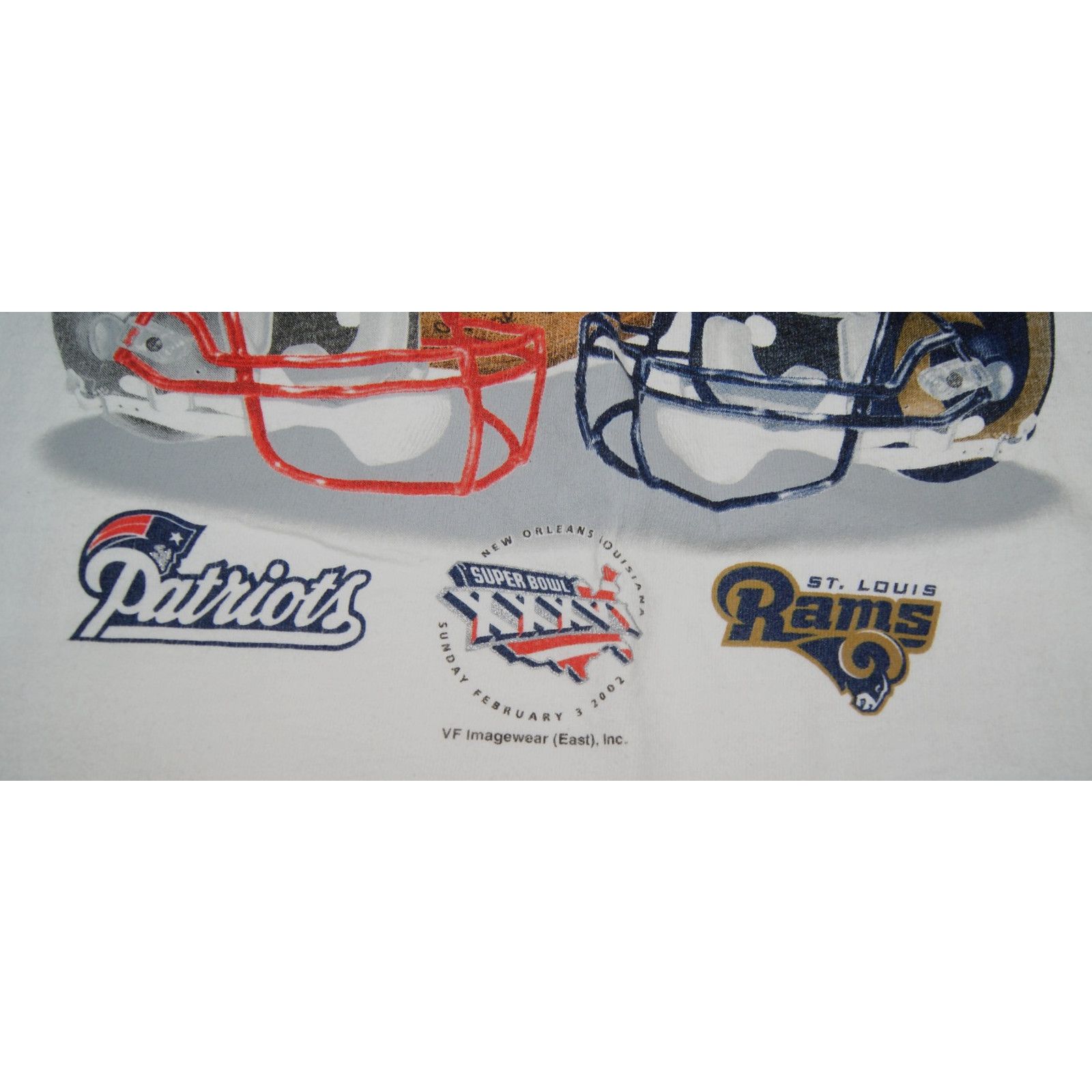 Vintage VTG 2002 Super Bowl Rams Vs Patriots XL TShirt USA Tom Brady Size US XL / EU 56 / 4 - 3 Thumbnail
