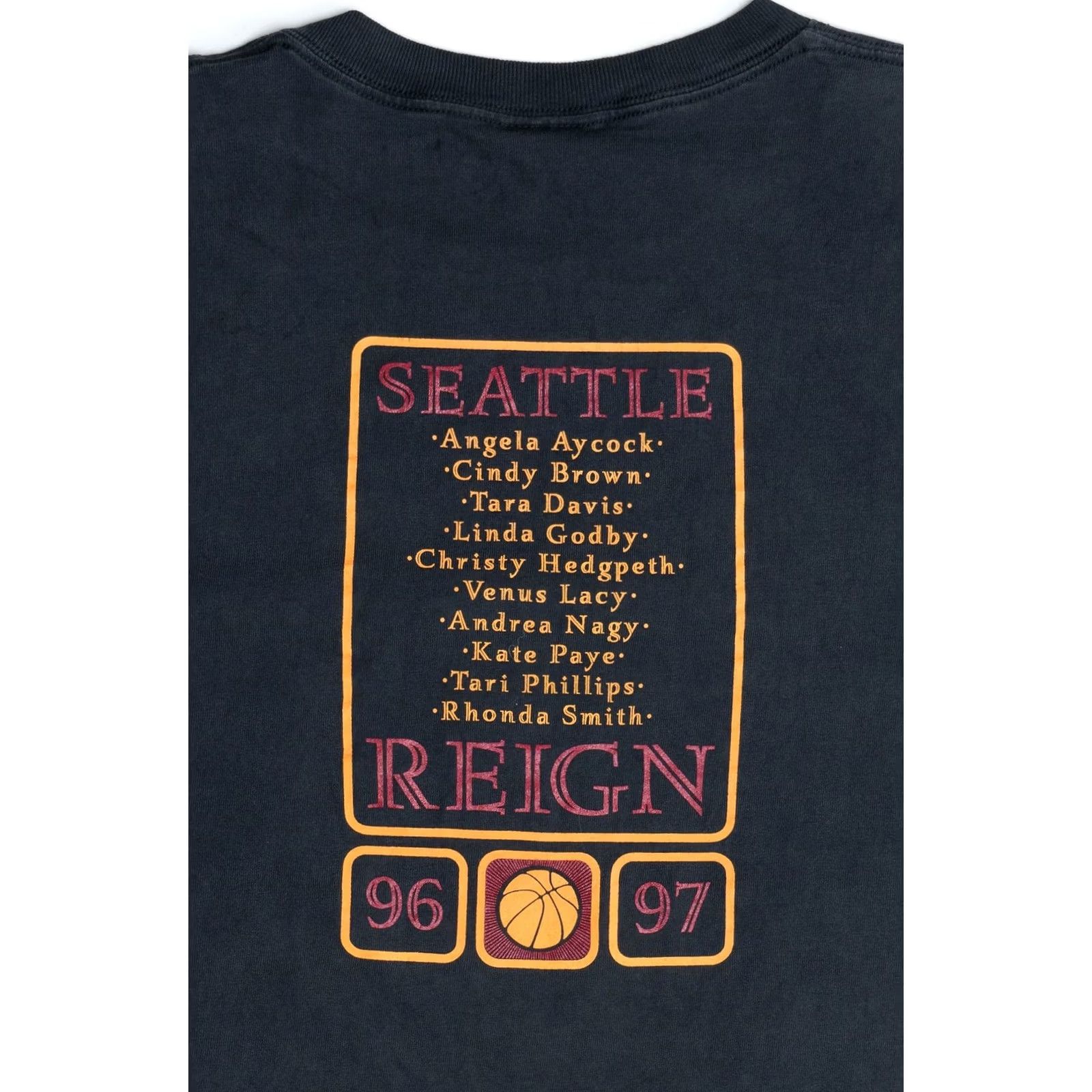 Vintage VINTAGE Seattle Reign ABL '96-'97 Season T-Shirt Large Black 1990s Size US L / EU 52-54 / 3 - 4 Thumbnail