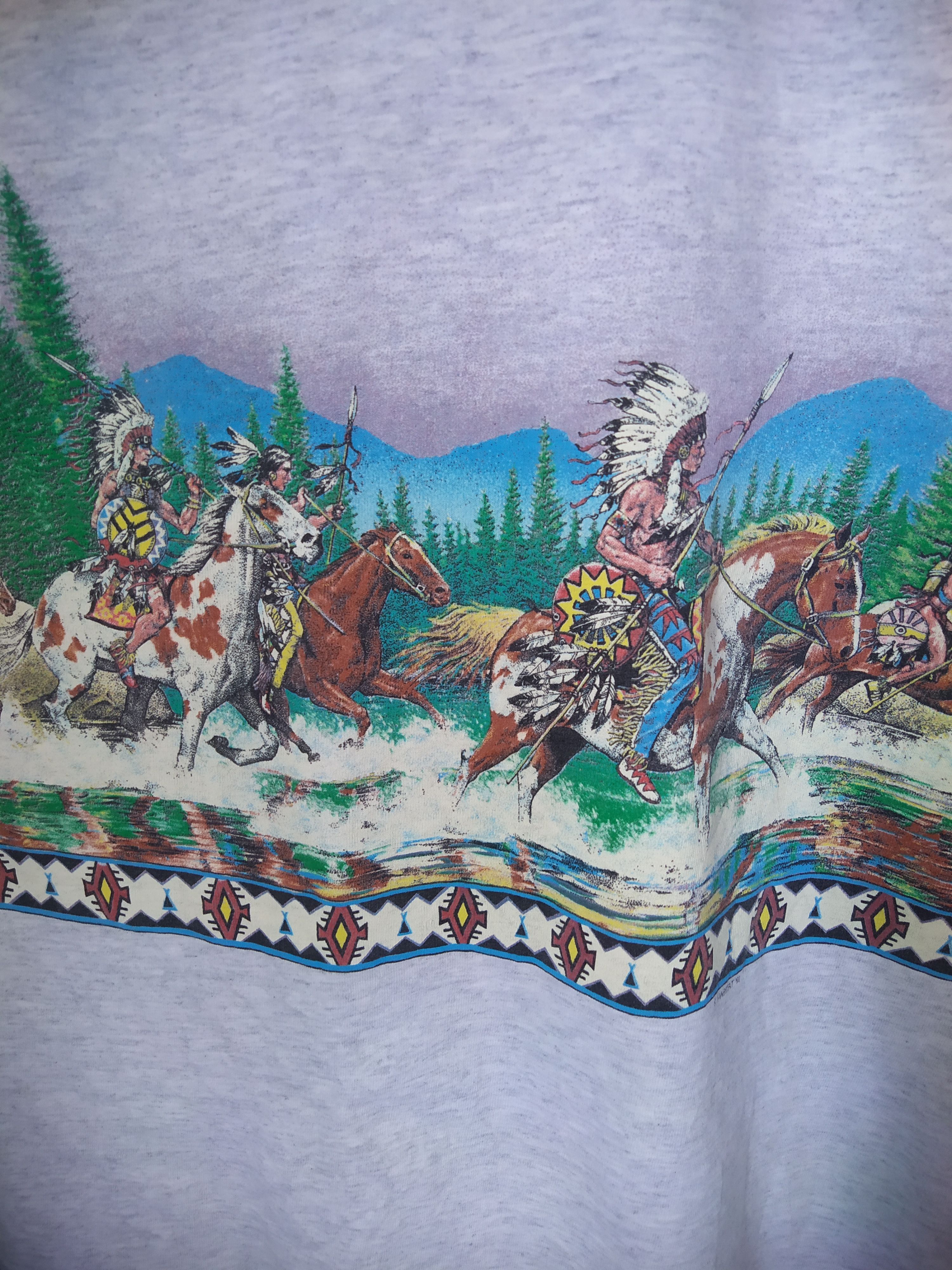 Vintage Vintage 91’ Habitat Native American Art All Over Print Tee Size US XL / EU 56 / 4 - 10 Thumbnail