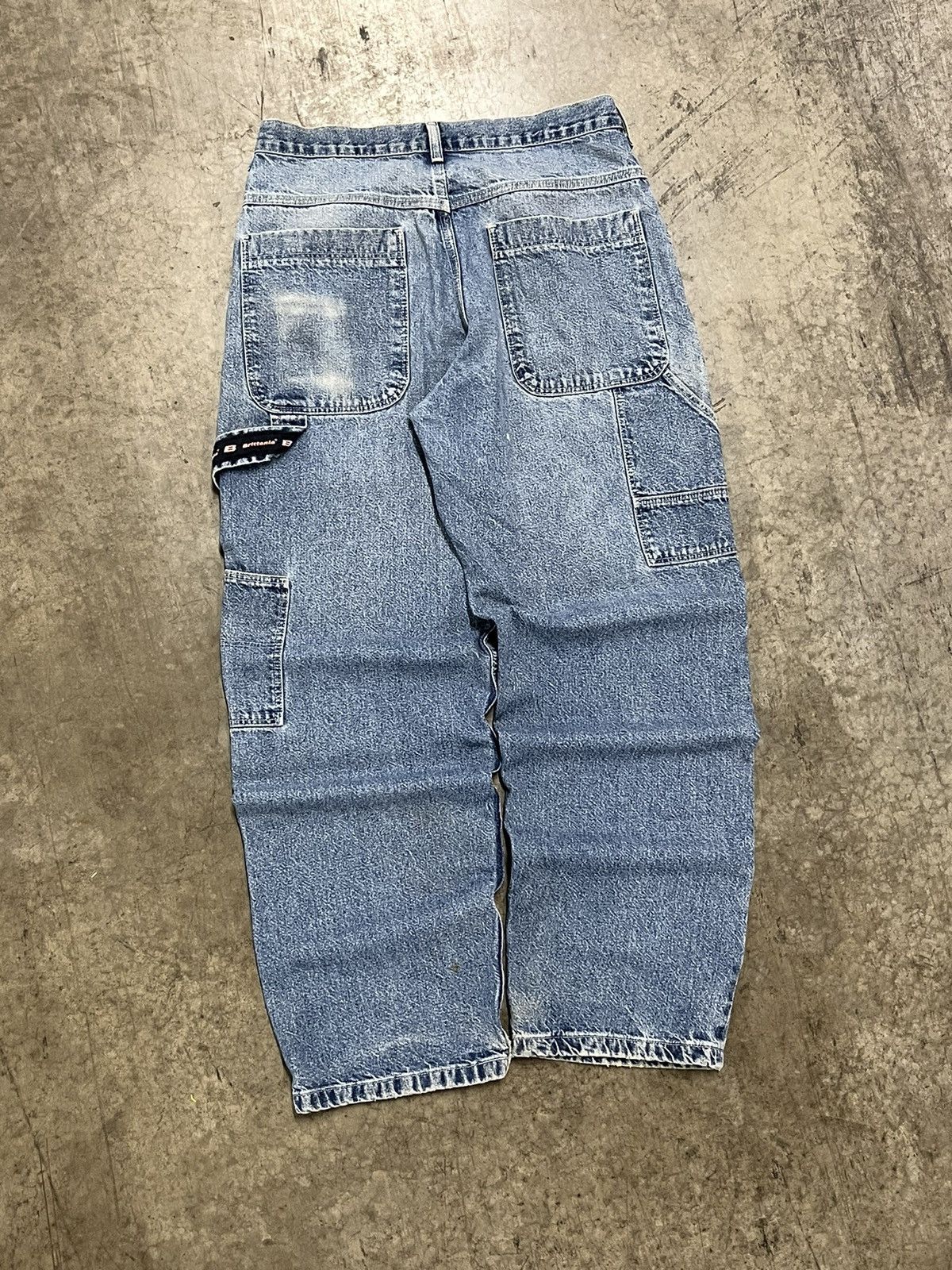 Vintage Y2k baggy fit denim cargo carpenter pants hype skater rare Size US 32 / EU 48 - 1 Thumbnail