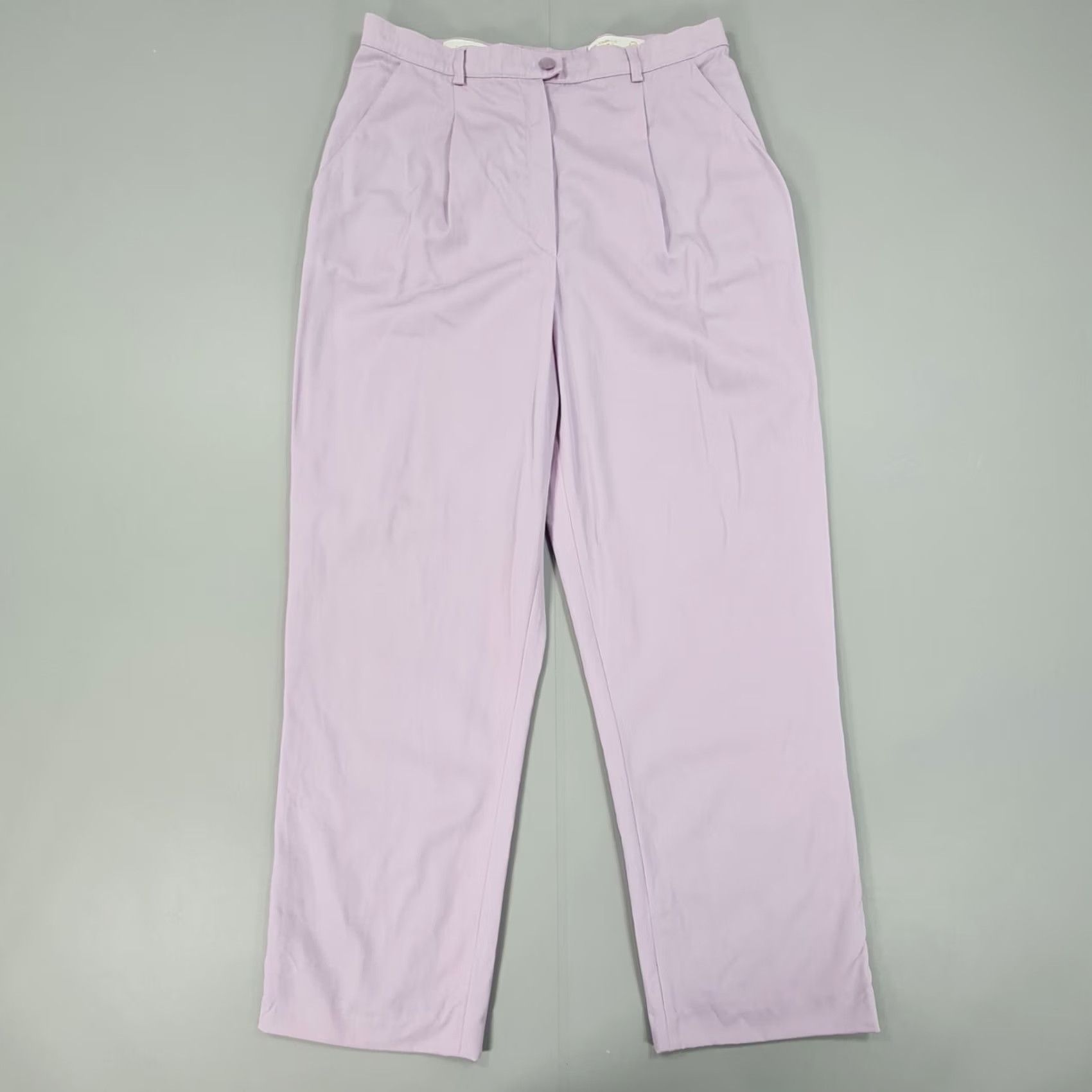 Escada ESCADA Womens Trousers Purple 38 Wool Straight Leg Career Pants Pleated High Rise Regular Dress Pants Mens Womens Girls Boys Size 26" / US 2 / IT 38 - 2 Thumbnail