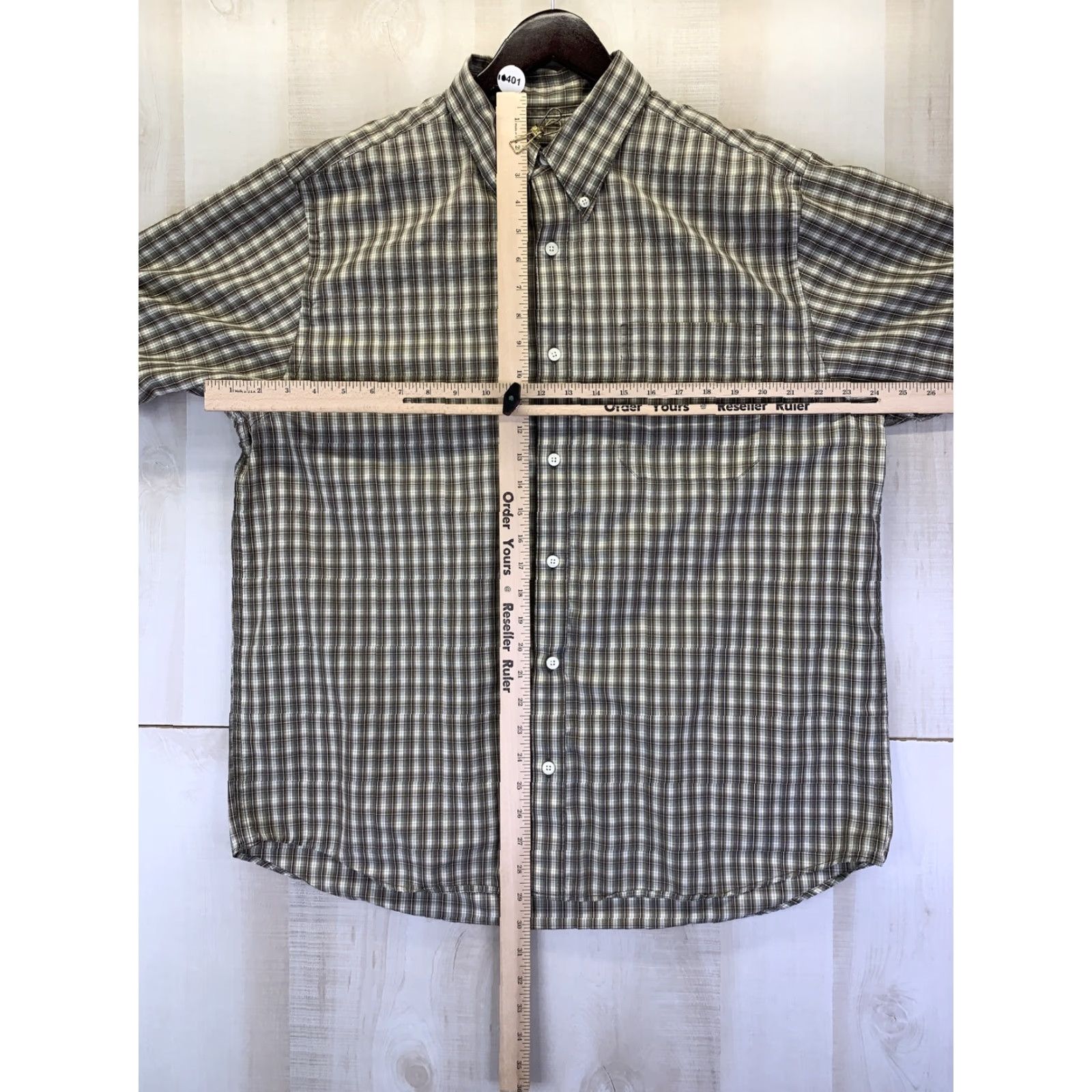 Eddie Bauer Eddie Bauer Shirt Collar Button-Down Short Sleeve Plaid Green Relaxed Fit L Mens Size US L / EU 52-54 / 3 - 3 Thumbnail