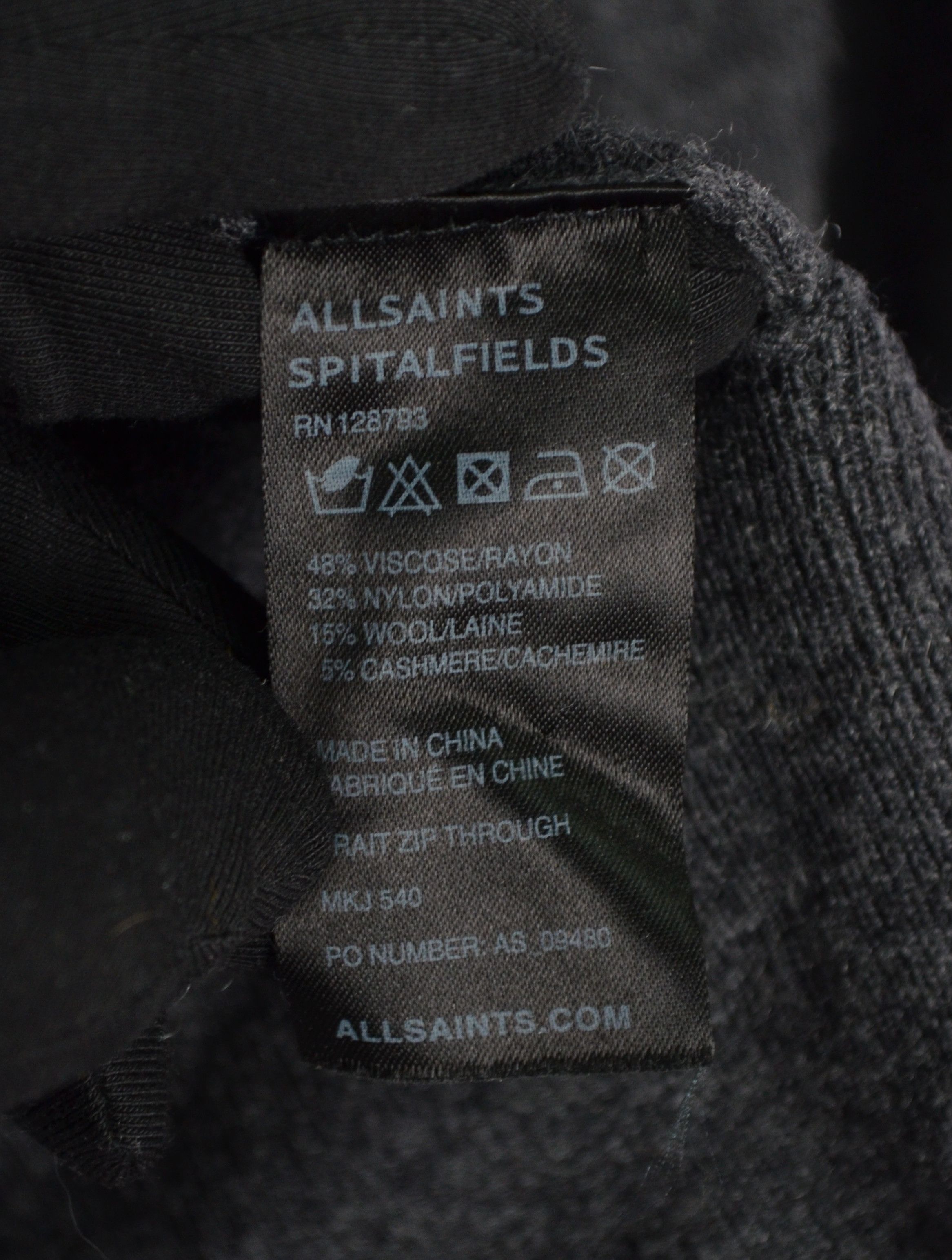 Allsaints × Designer All Saints Classic Trait ZipUp Viscose Nylon Cardigan Jumper Size US M / EU 48-50 / 2 - 7 Thumbnail