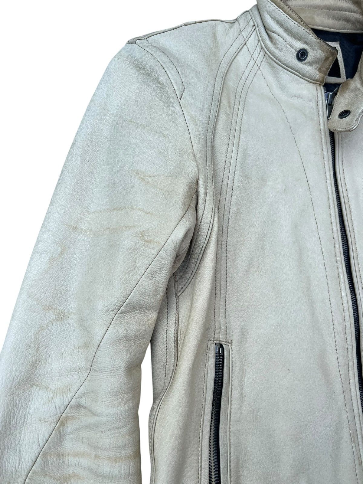 JACKROSE Jackrose Luv Maison Patina Stains Leather Racer Jacket Size US S / EU 44-46 / 1 - 5 Thumbnail