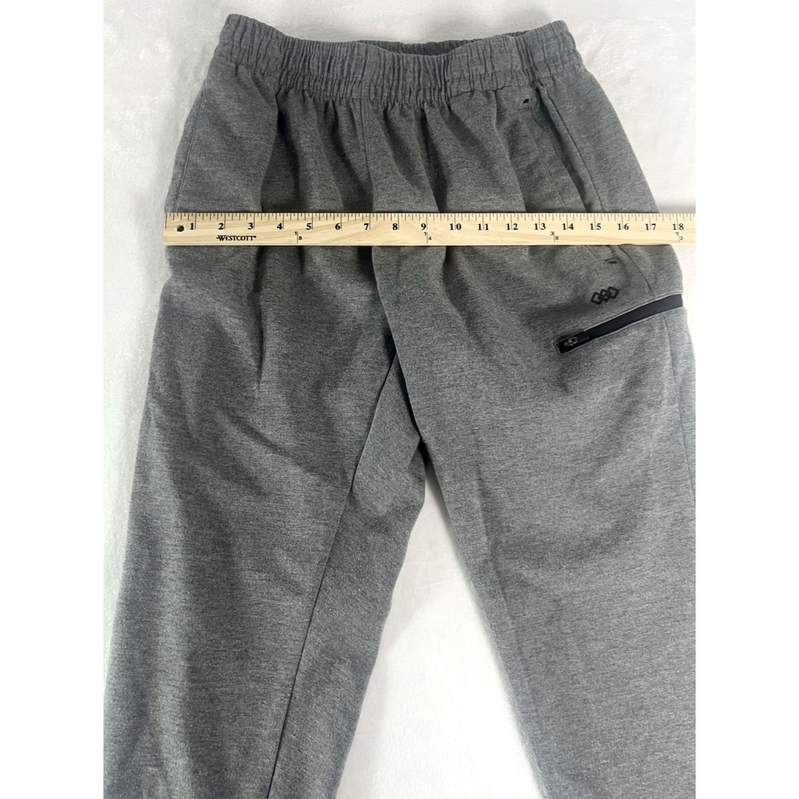 Vintage Legend Jogger Pants Mens Size Medium Grey Tapered Sweatpants Drawstring Elastic Waist Pockets Logo Classic Jogger Activewear Size US 31 - 3 Thumbnail