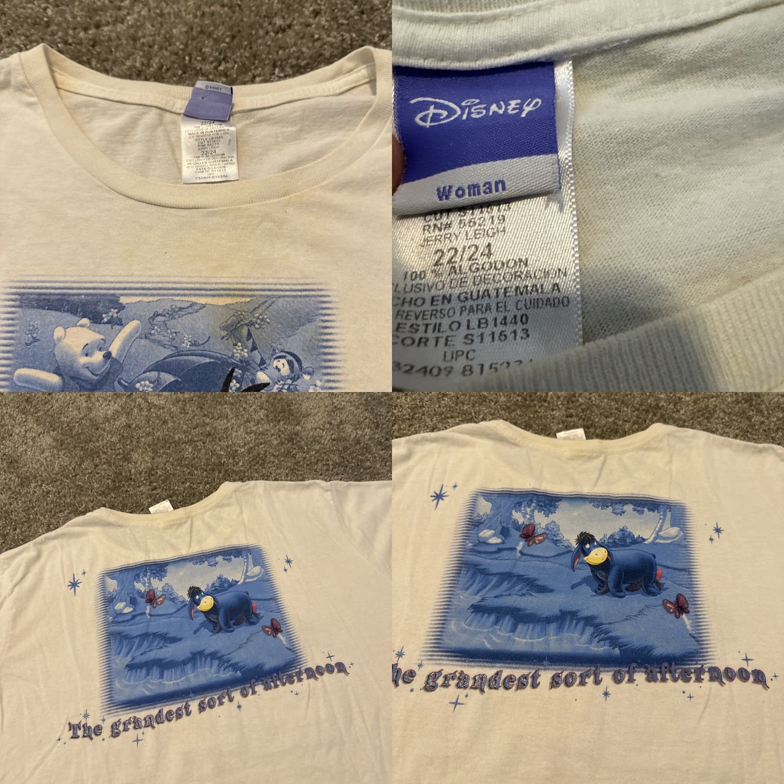 Disney VINTAGE 90s Winnie the Pooh Disney T-Shirt White Womens 2XL XL/2XL Shirt Size XXL / US 16-18 / IT 52-54 - 8 Thumbnail
