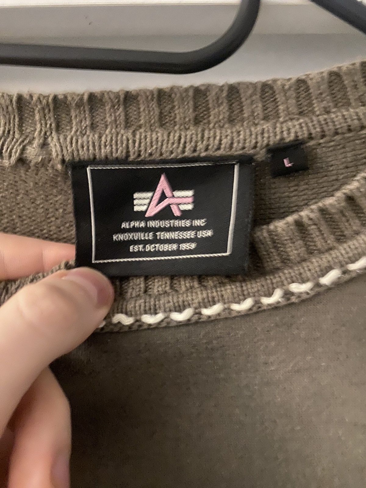 Alpha Industries Alpha infustries rare military khaki women knitwear big logo Size L / US 10 / IT 46 - 2 Thumbnail