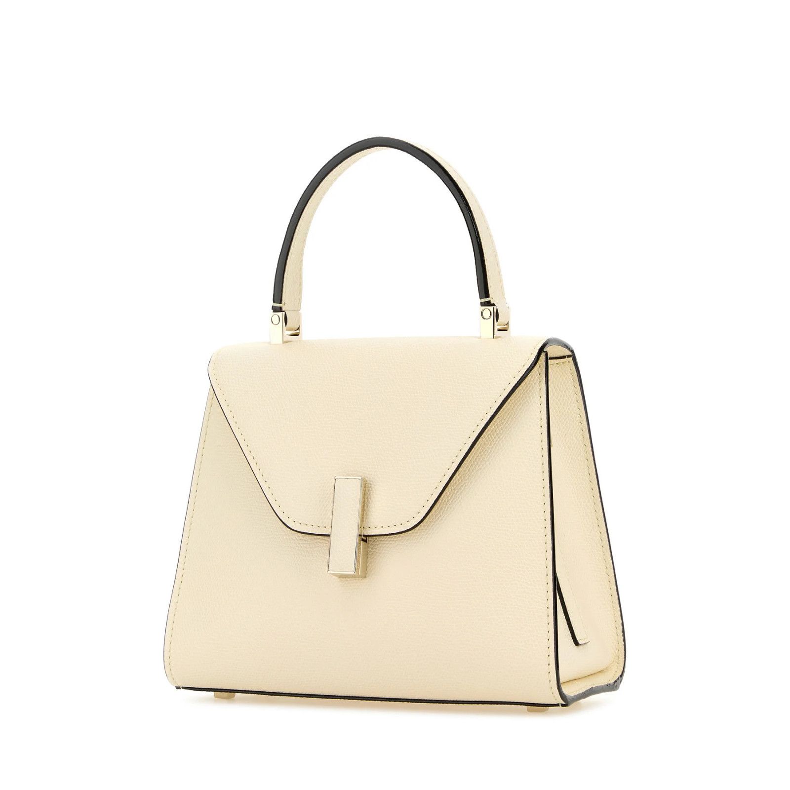 VALEXTRA Iside Mini $4200 White Leather Top Handle Bag New/A